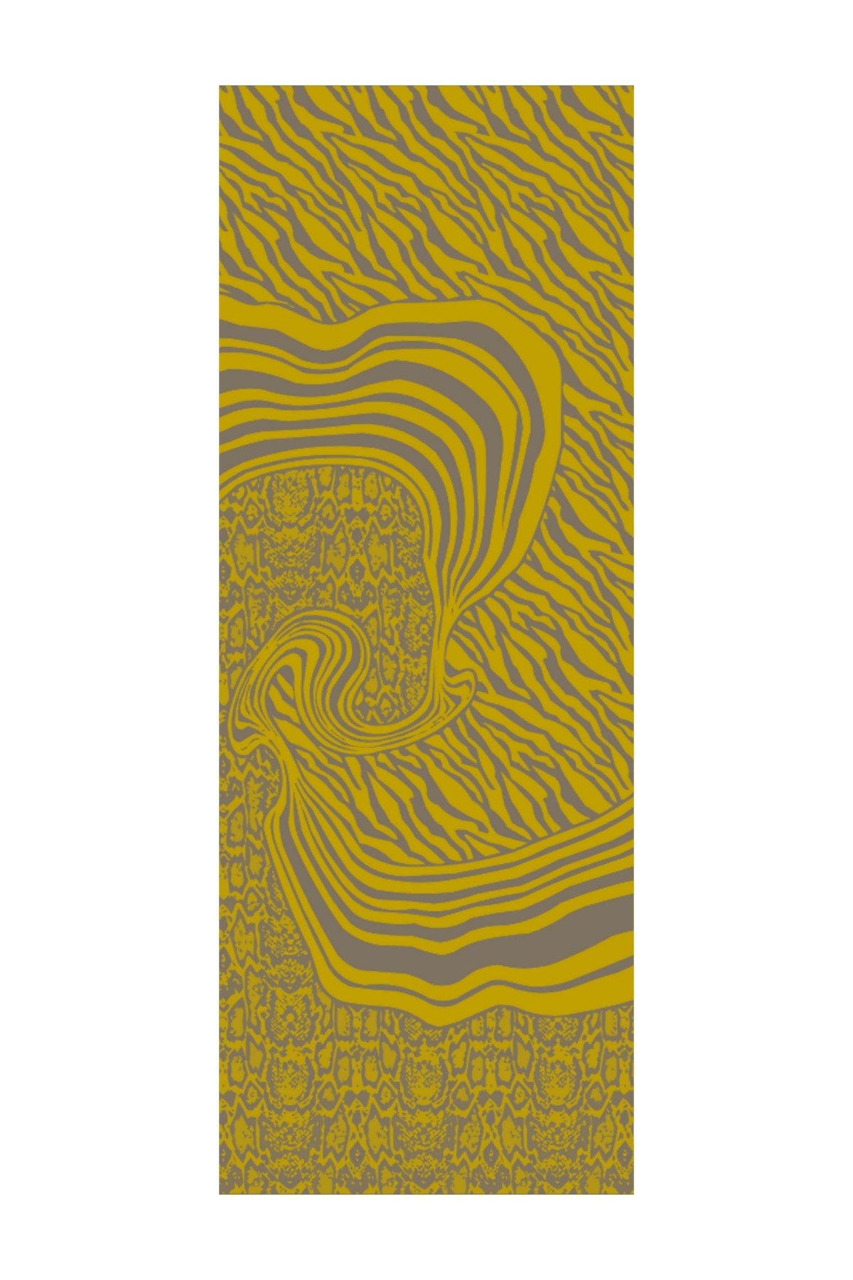 Marrakech Double Sided Shawl - Dark Gray-Mustard