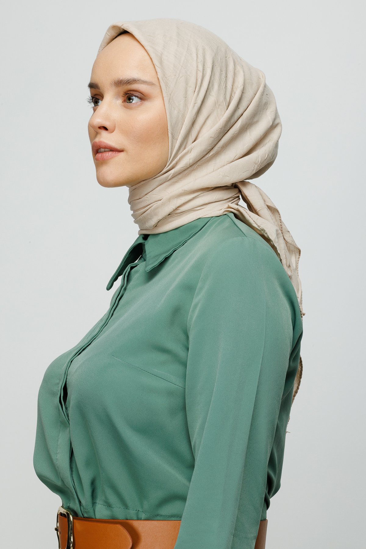 Taş Rengi Bambu Eşarp