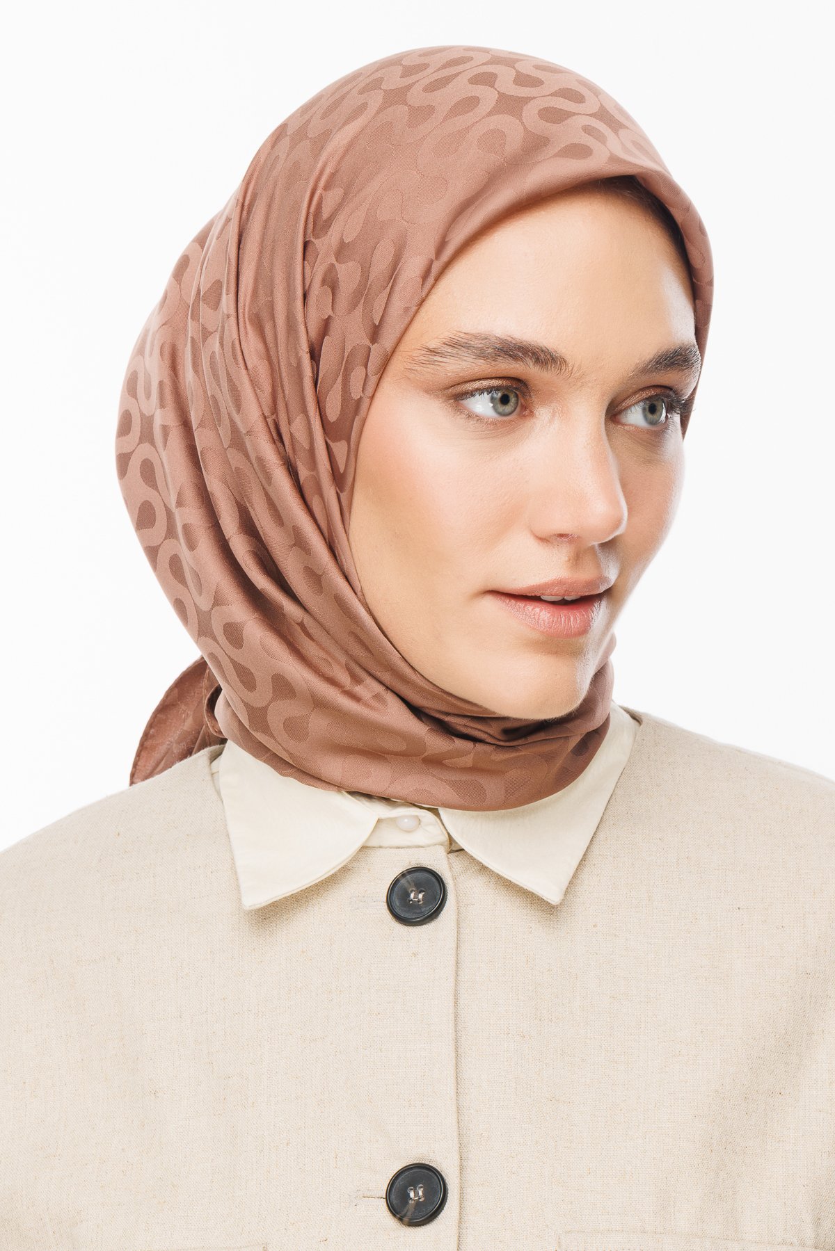Moon Pattern Silky Jacquard Scarf - Waterside