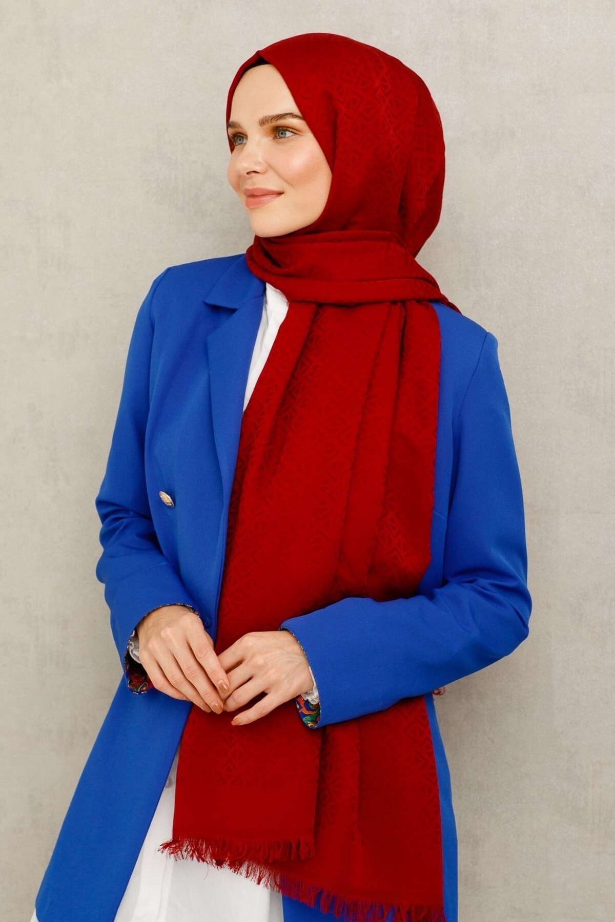 Gemustertes Baumwolle Jacquard Hijab