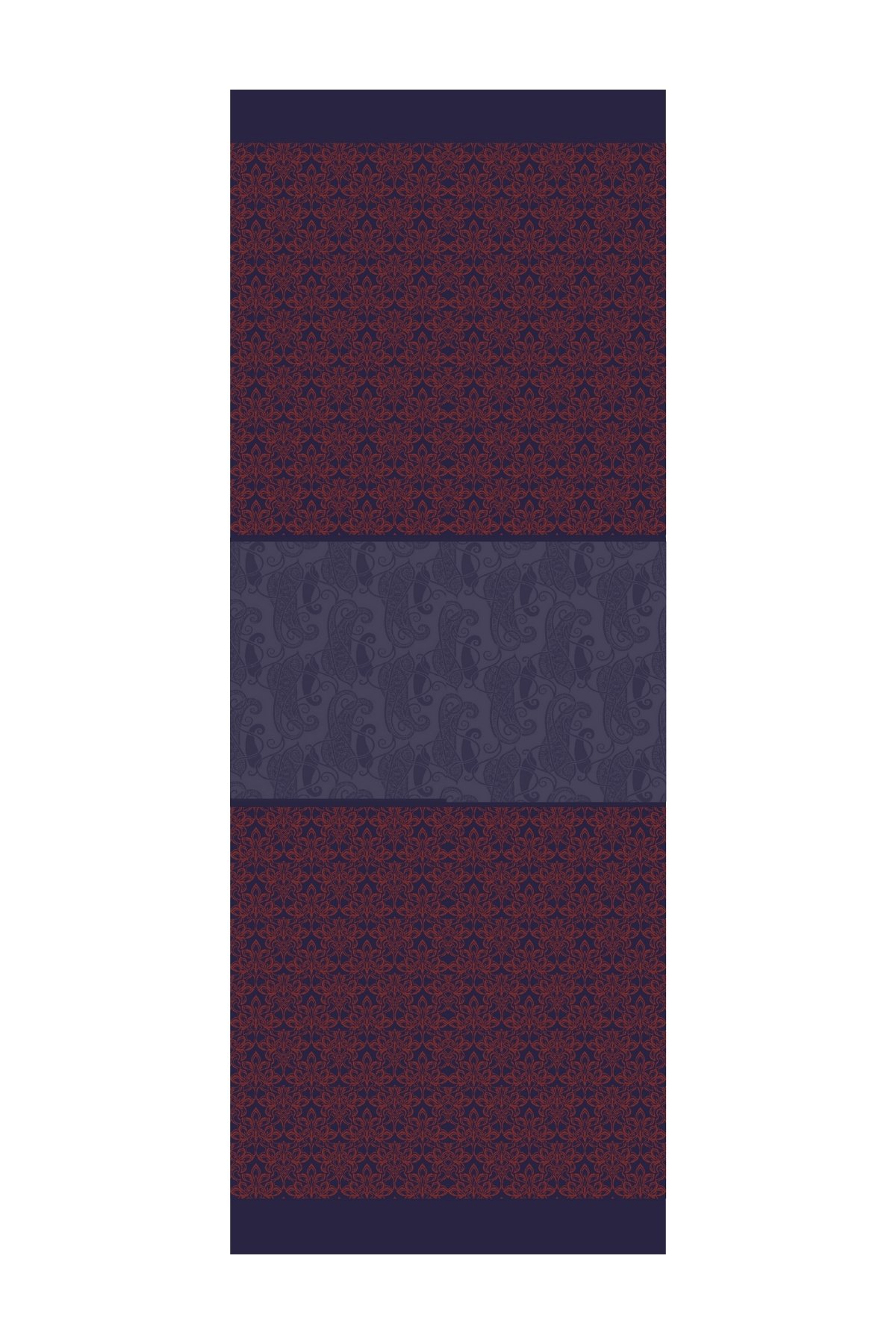 Nora Pattern Double-Sided Shawl - Navy Blue-Onion Skin
