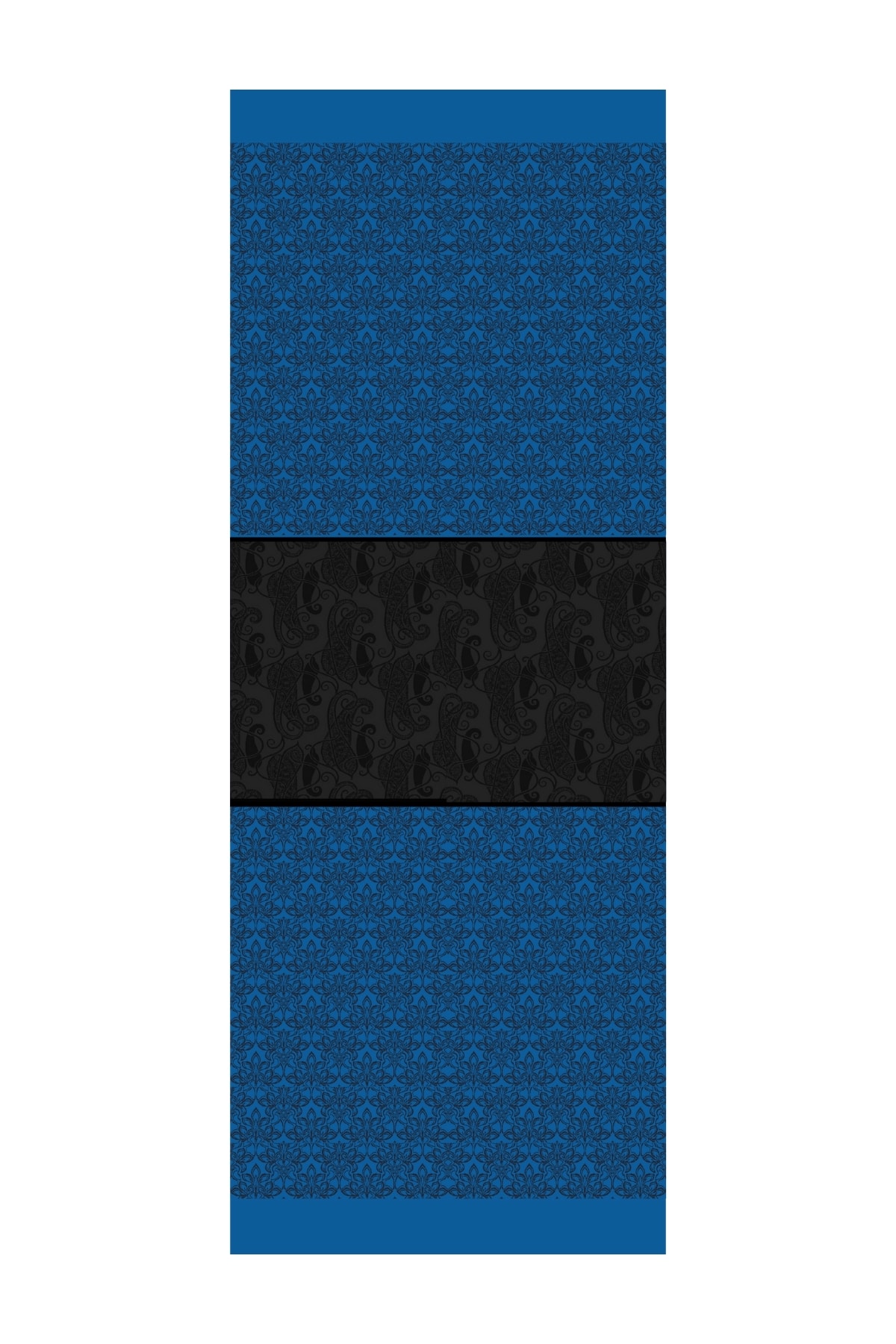 Nora-Pattern Reversible Shawl - Black-Indigo