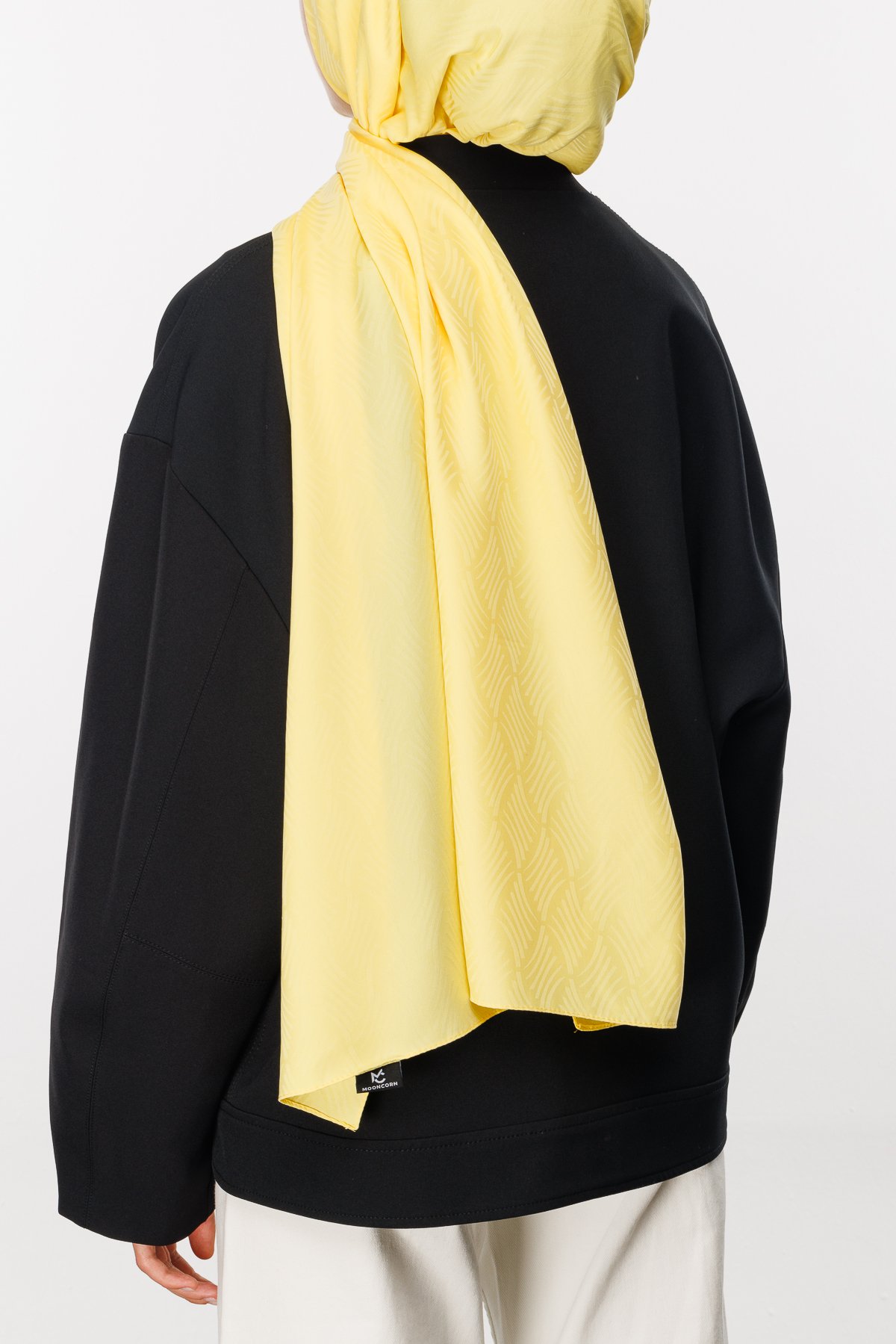 Aura Pattern Silk Jacquard Shawl - Yellow