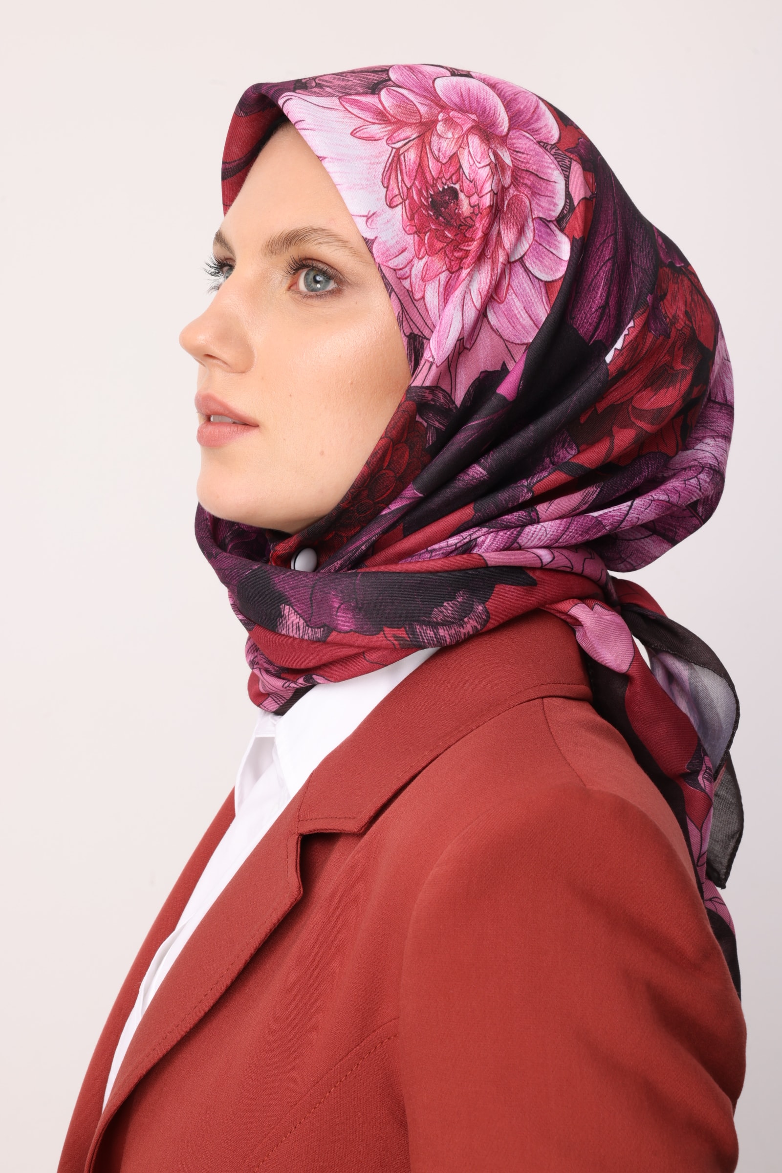 Floren Pattern Cotton Scarf - Red