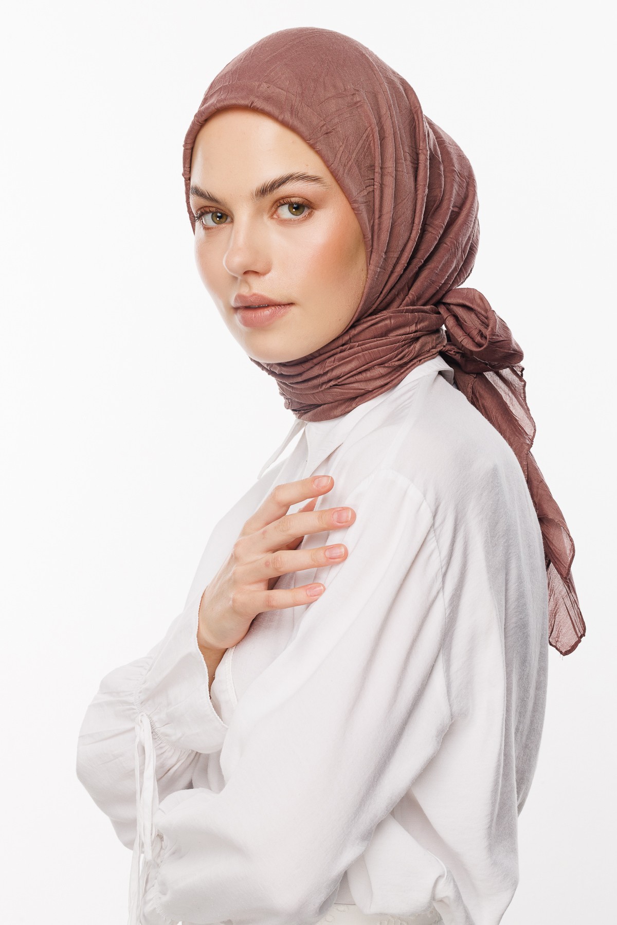 Pleated Bamboo Scarf - Garnet