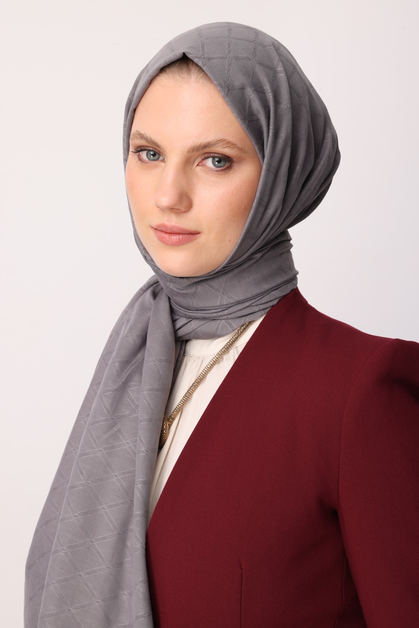 Bamboo Jacquard Shawl - Smoke