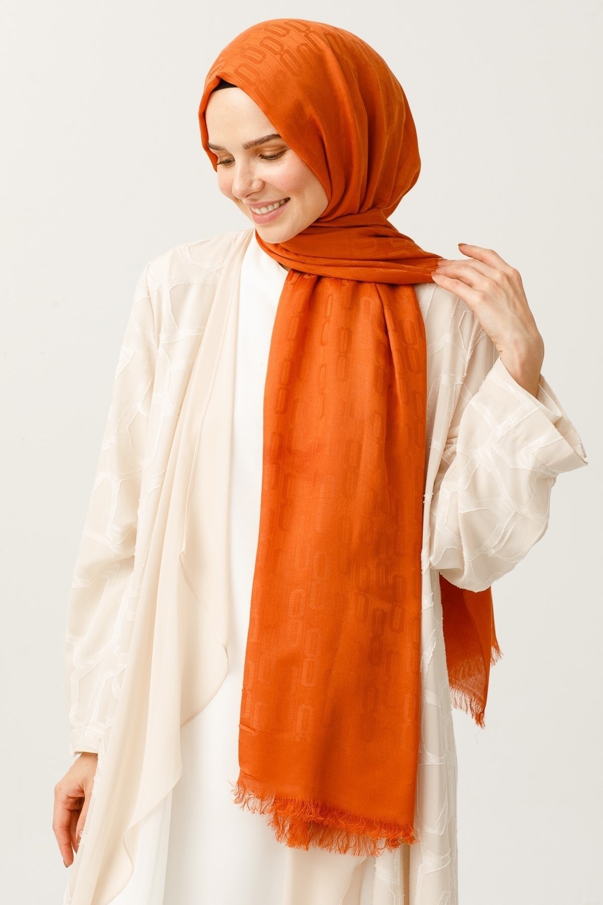 Gemustertes Baumwolle Jacquard Hijab