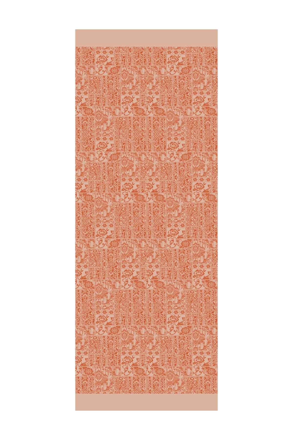 Henna Pattern Double-Sided Shawl - Cinnamon-Beige