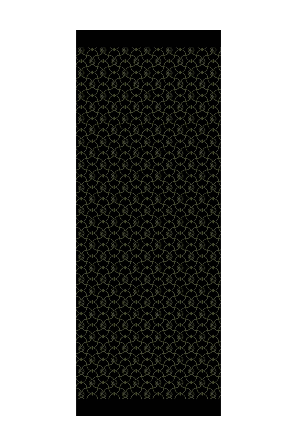 Marrakech-Pattern Reversible Shawl - Black-Khaki