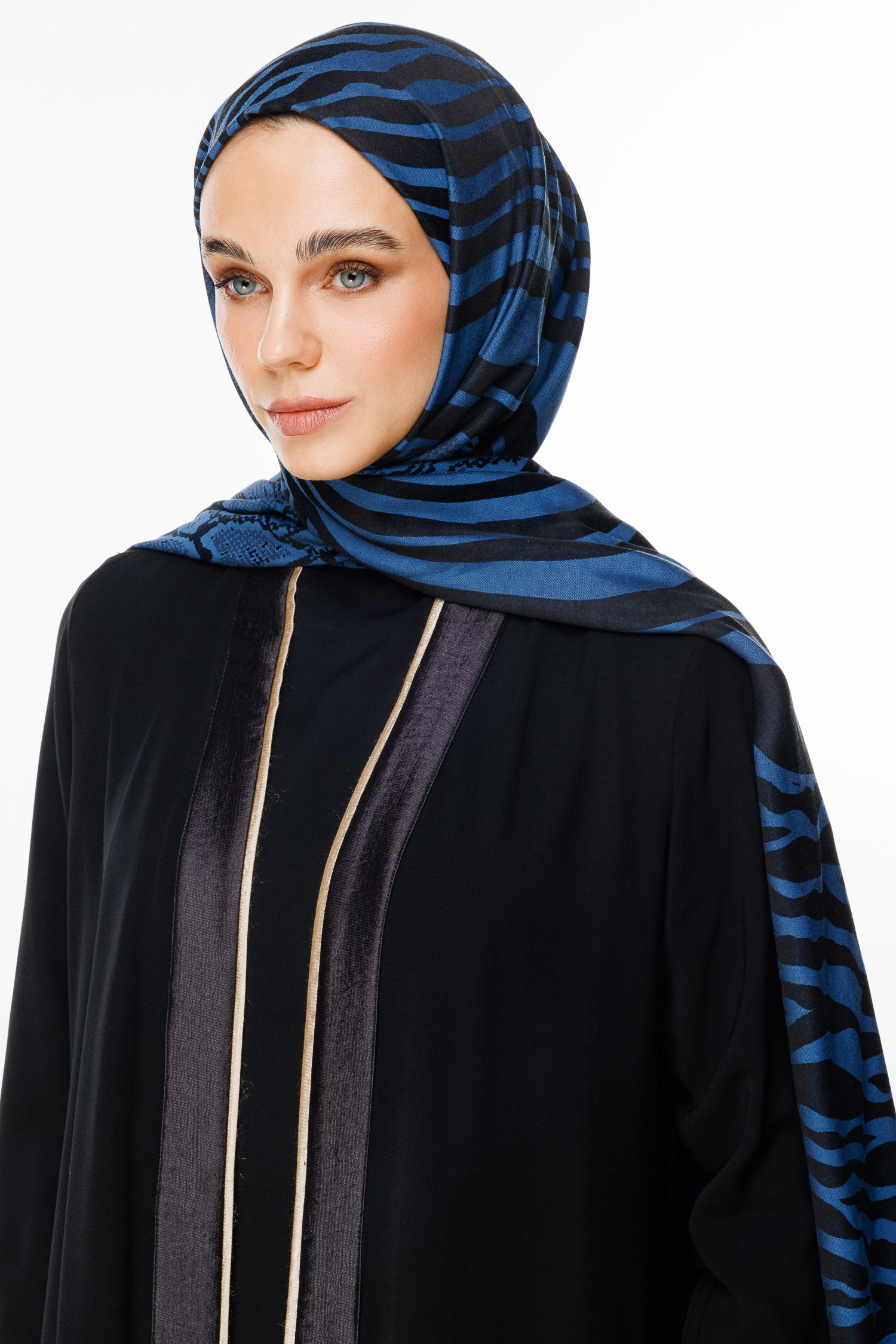 Marrakech Double Sided Shawl - Black-Indigo