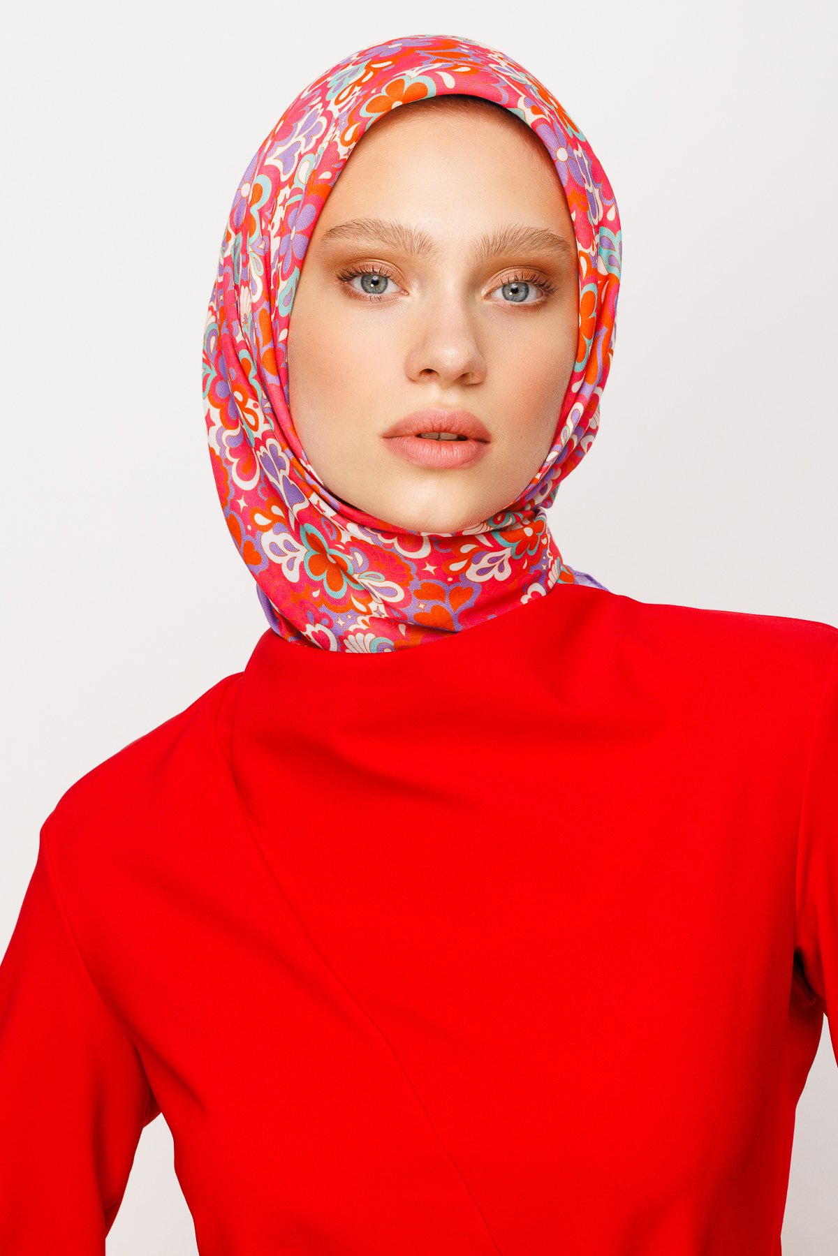 Daisy Pattern Digital Soft Scarf - Candy