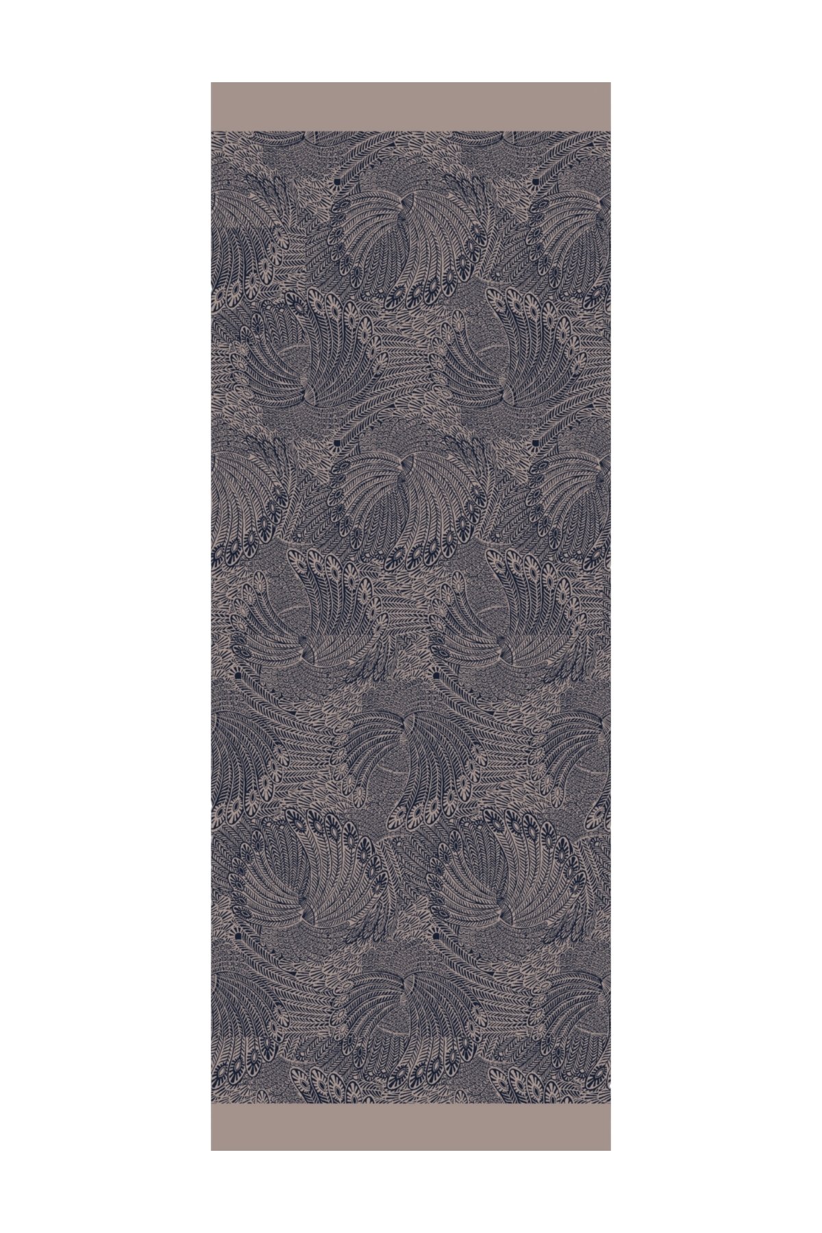 Mayra Pattern Double-Sided Shawl - Navy Blue-Beige