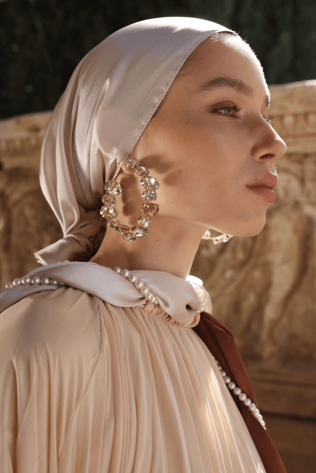 Krem Diamond Aura Şal