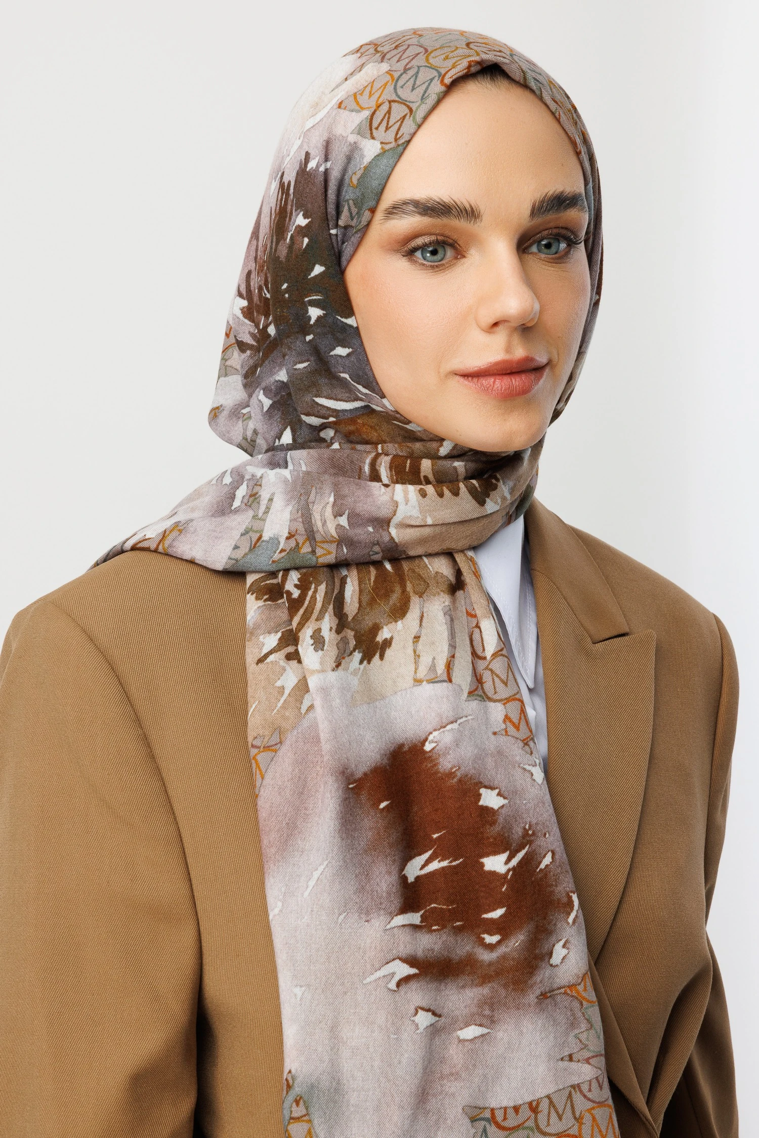 MC Desen Rami Şal - Kahve