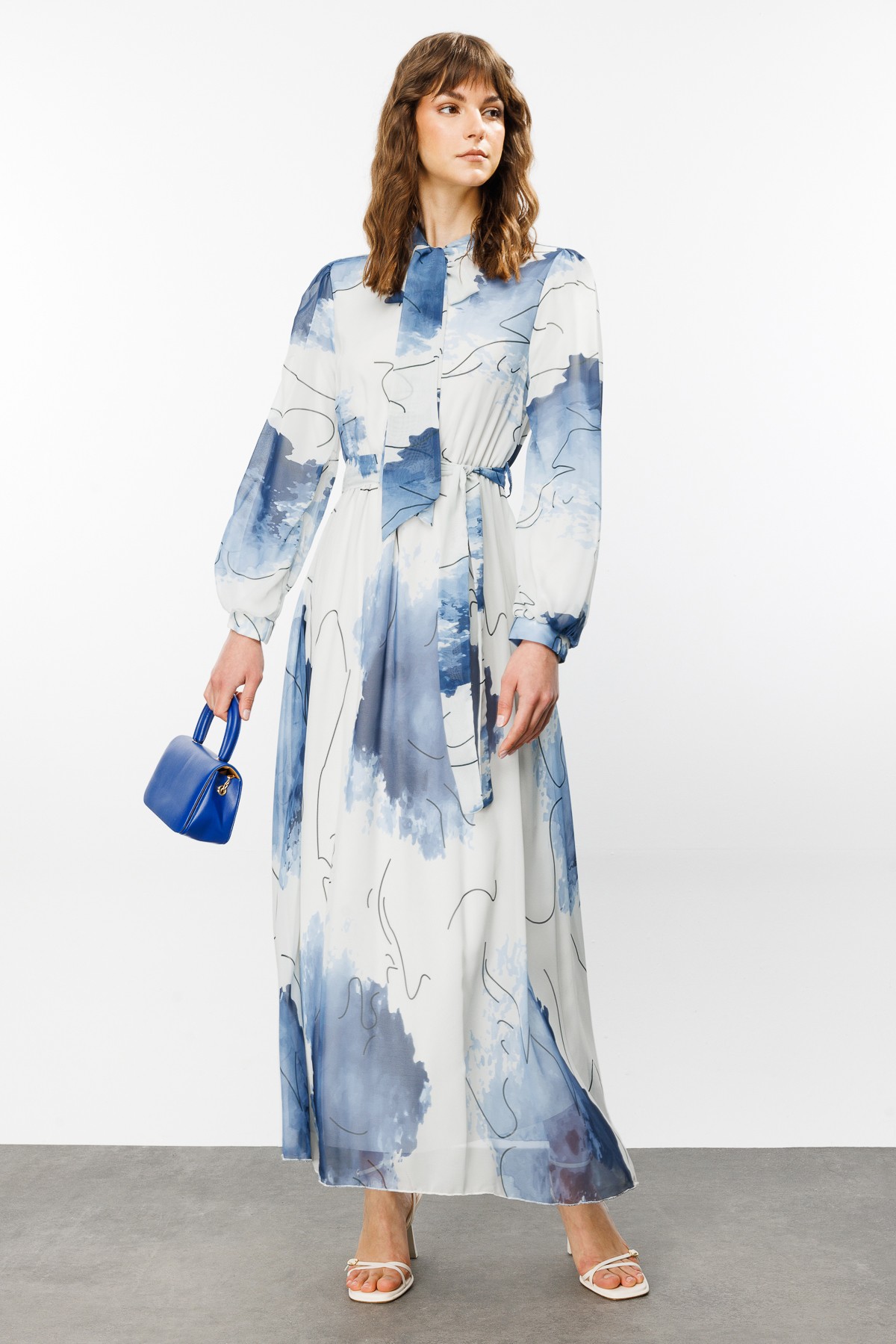 Printed Dress - Blue