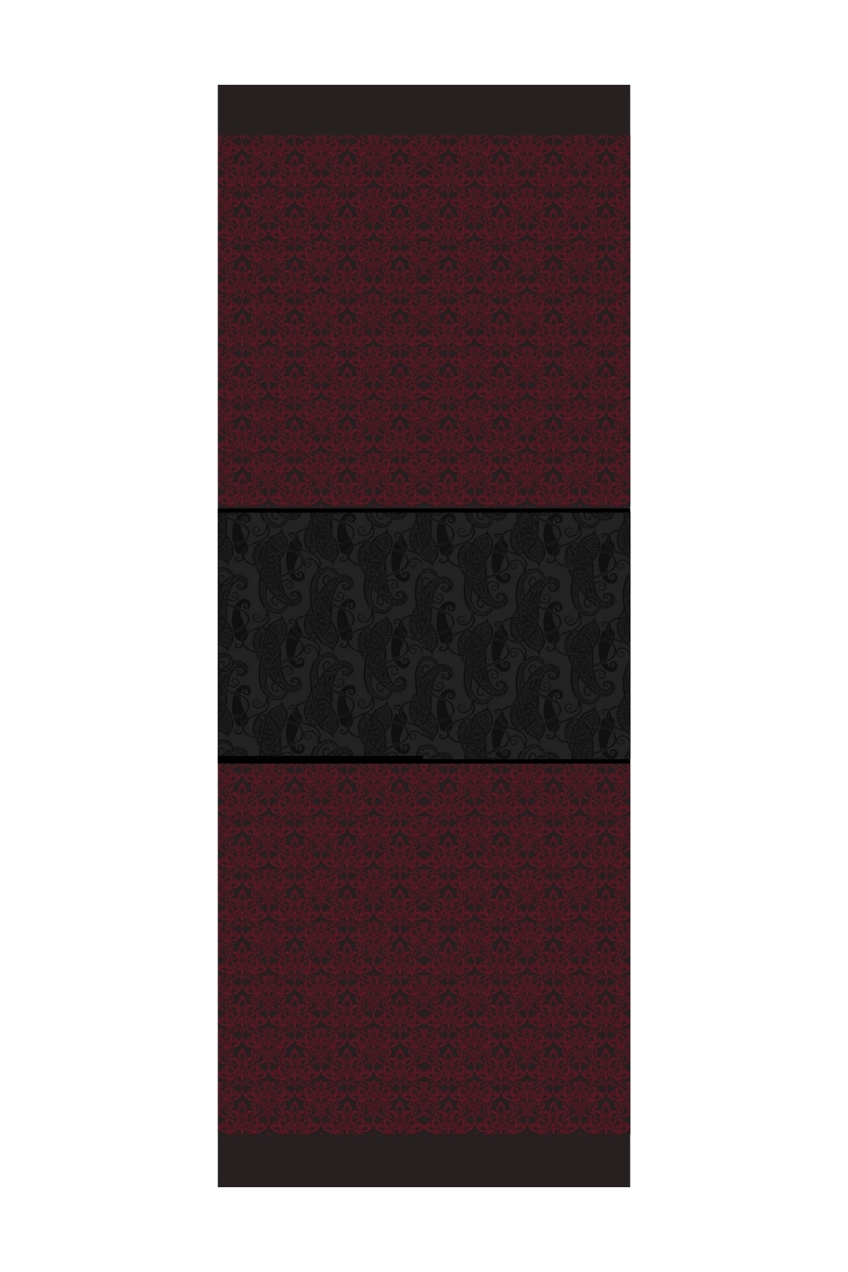 Nora-Pattern Reversible Shawl - Black-Burgundy