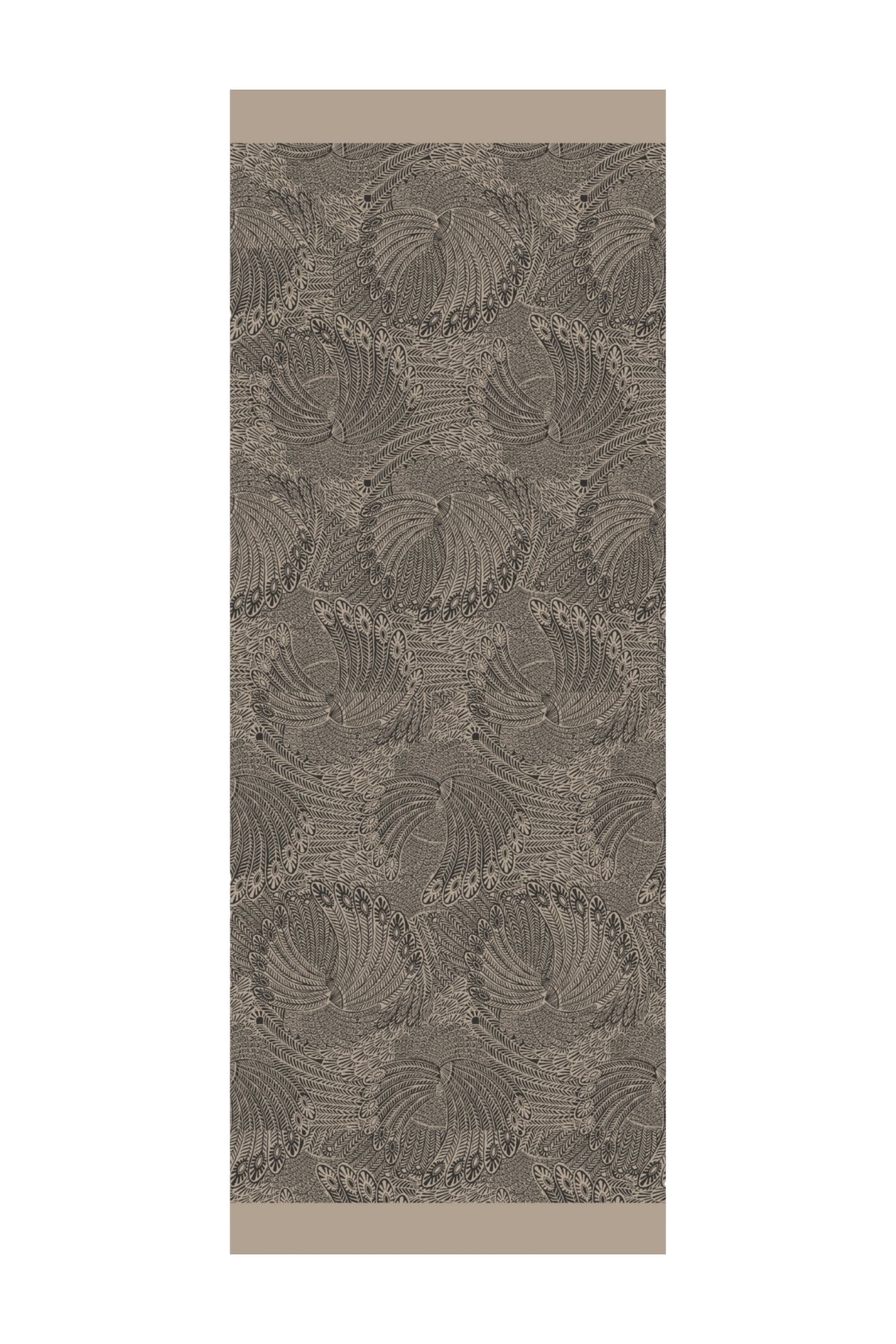 Mayra Pattern Double-Sided Shawl - Black-Beige