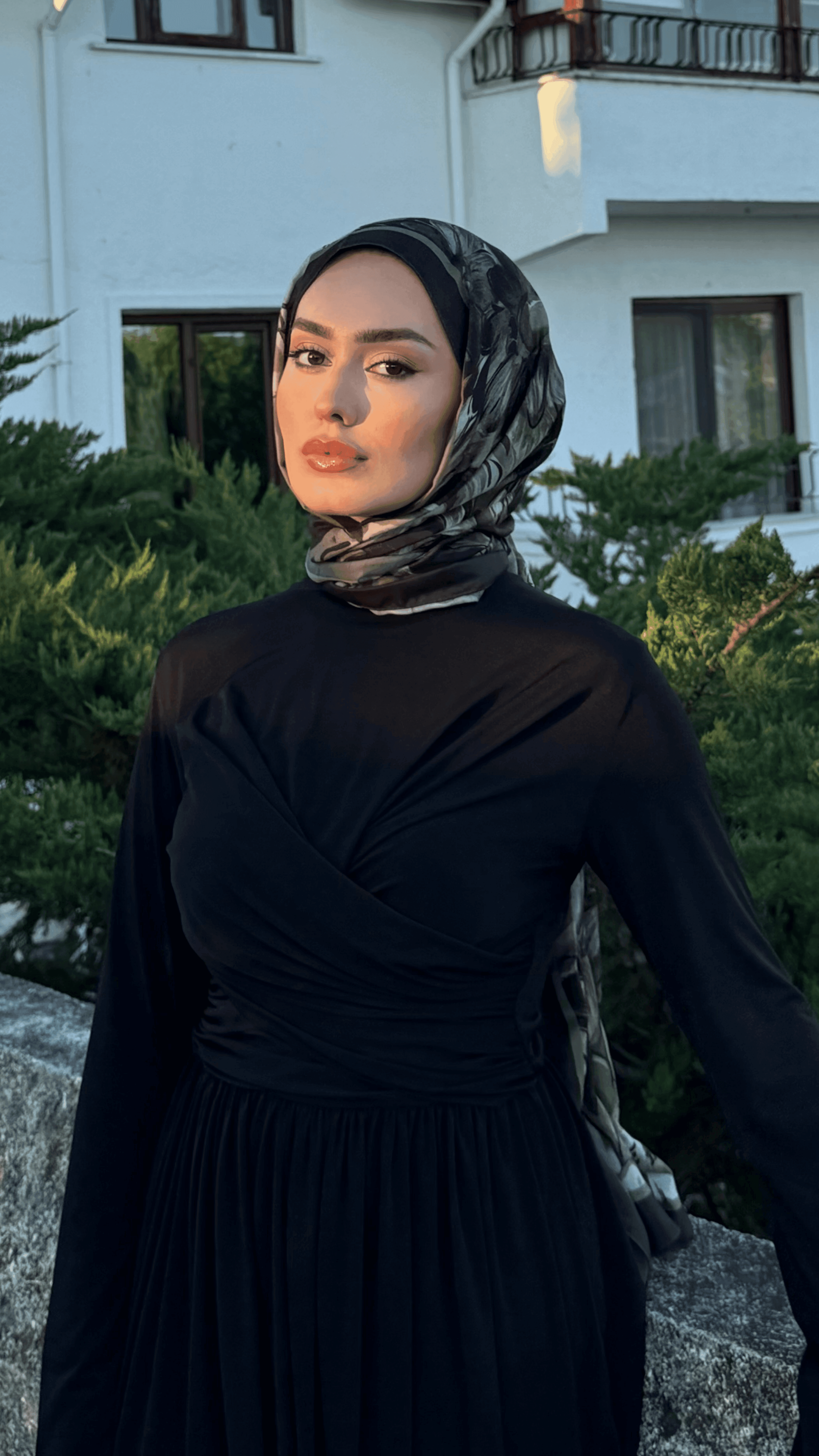 Haki Rossel Desen Pamuk Şal