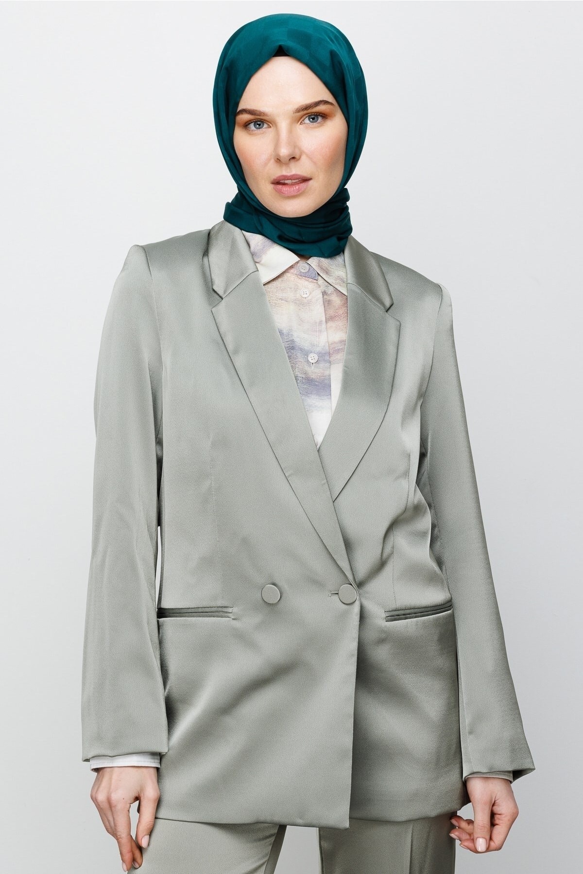 Gemustertes Seidig Jacquard Hijab