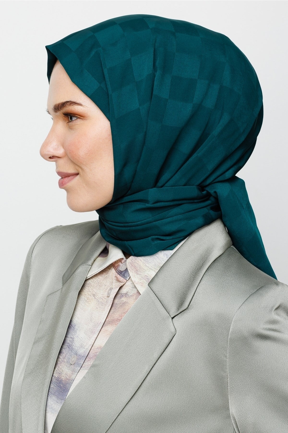 Gemustertes Seidig Jacquard Hijab