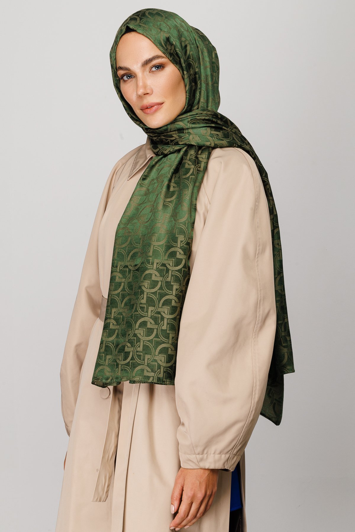 Gemustertes Glänzendes Jacquard Hijab