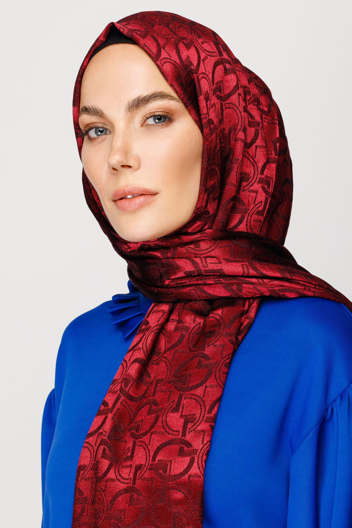 Gemustertes Glänzendes Jacquard Hijab