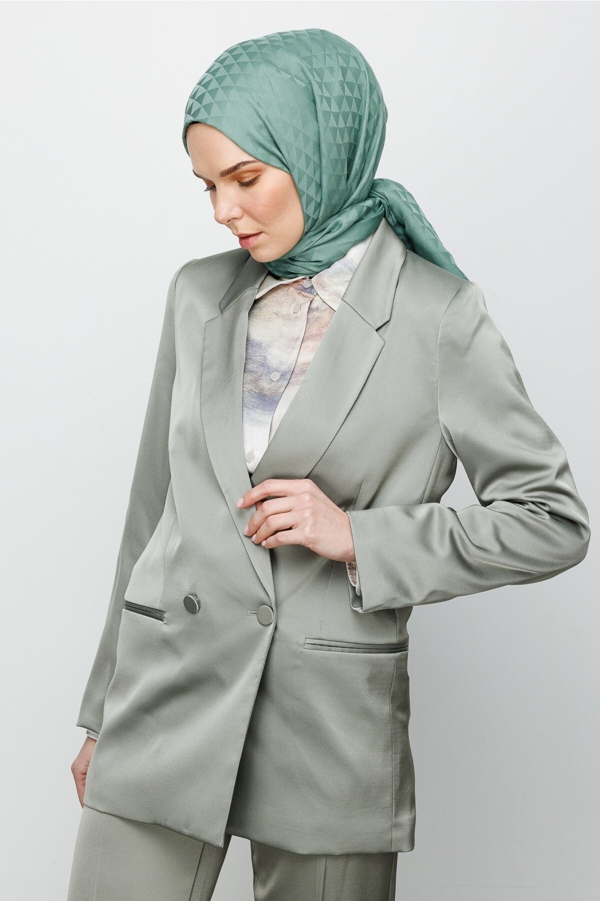 Gemustertes Baumwolle Jacquard Hijab