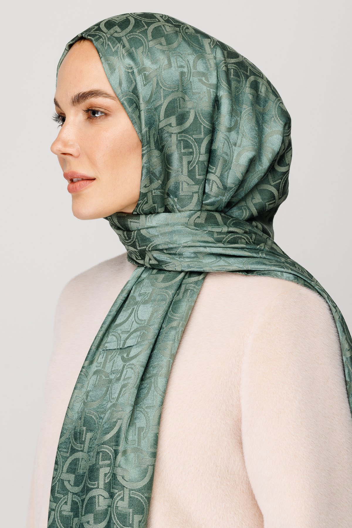 Gemustertes Glänzendes Jacquard Hijab