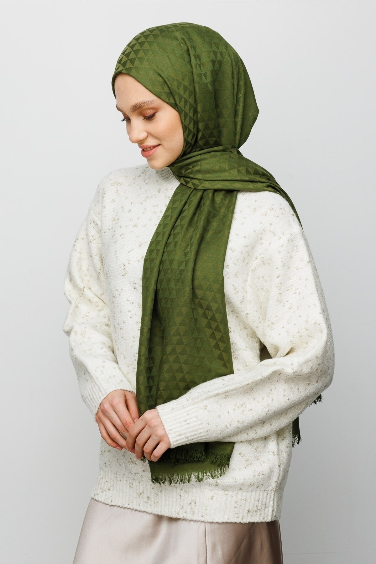 Gemustertes Baumwolle Jacquard Hijab