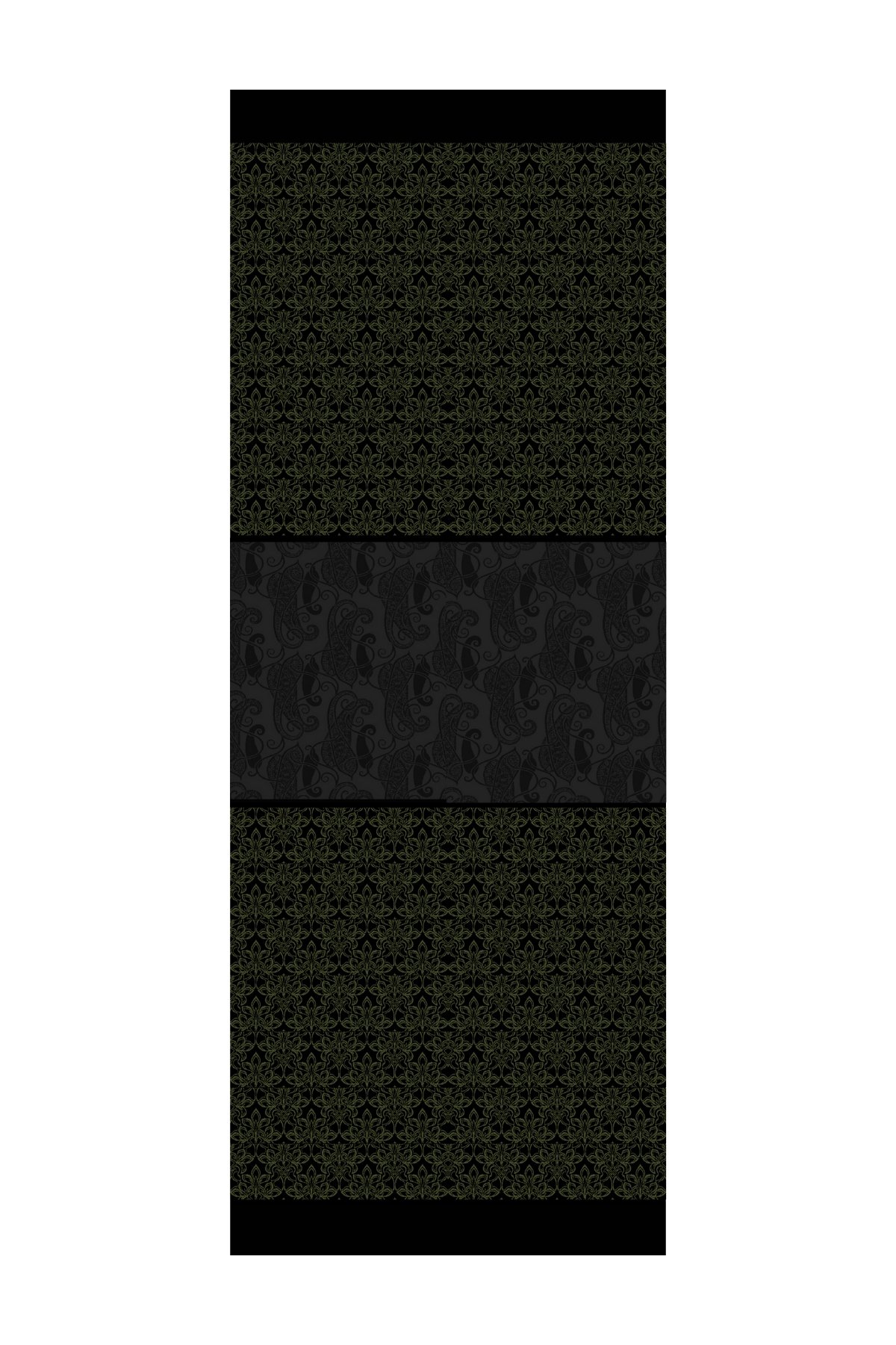 Nora Pattern Double-Sided Shawl - Black-Khaki