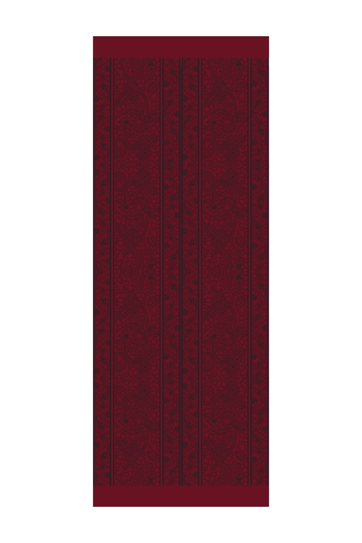 Lavin Pattern Double-Sided Shawl - Black-Burgundy