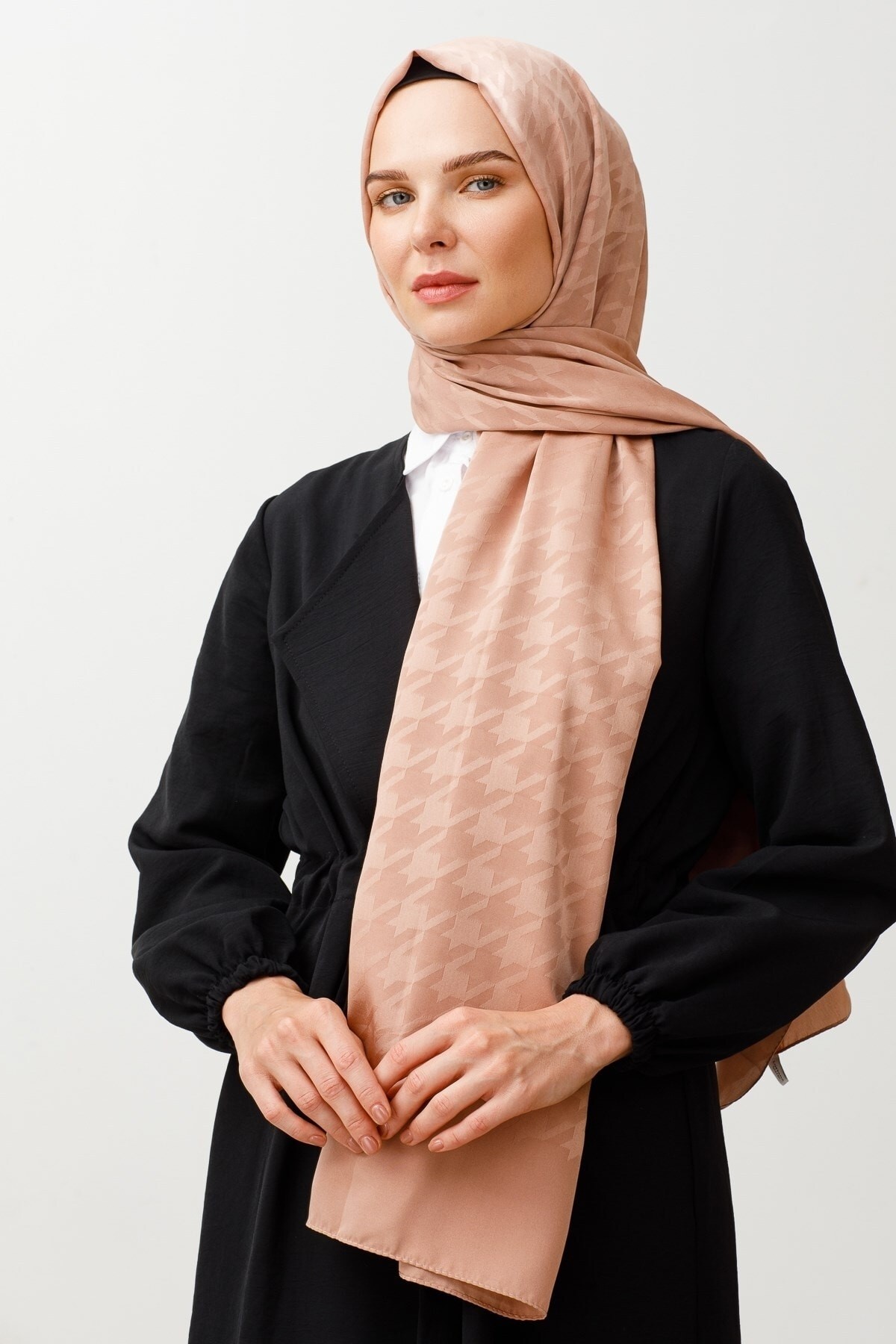 Rose Kazayağı Desen İpeksi Jakar Şal