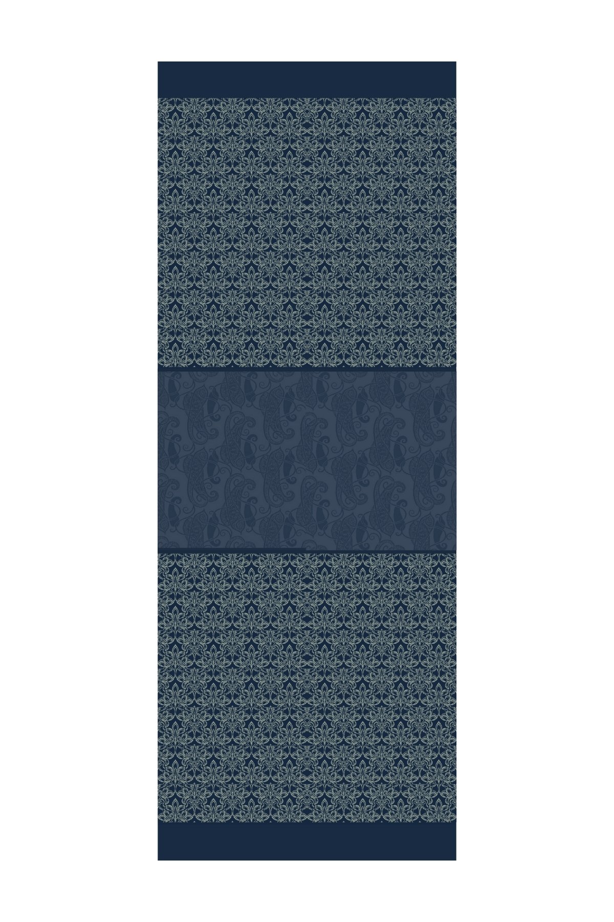 Nora Pattern Double-Sided Shawl - Navy Blue-Aqua Green