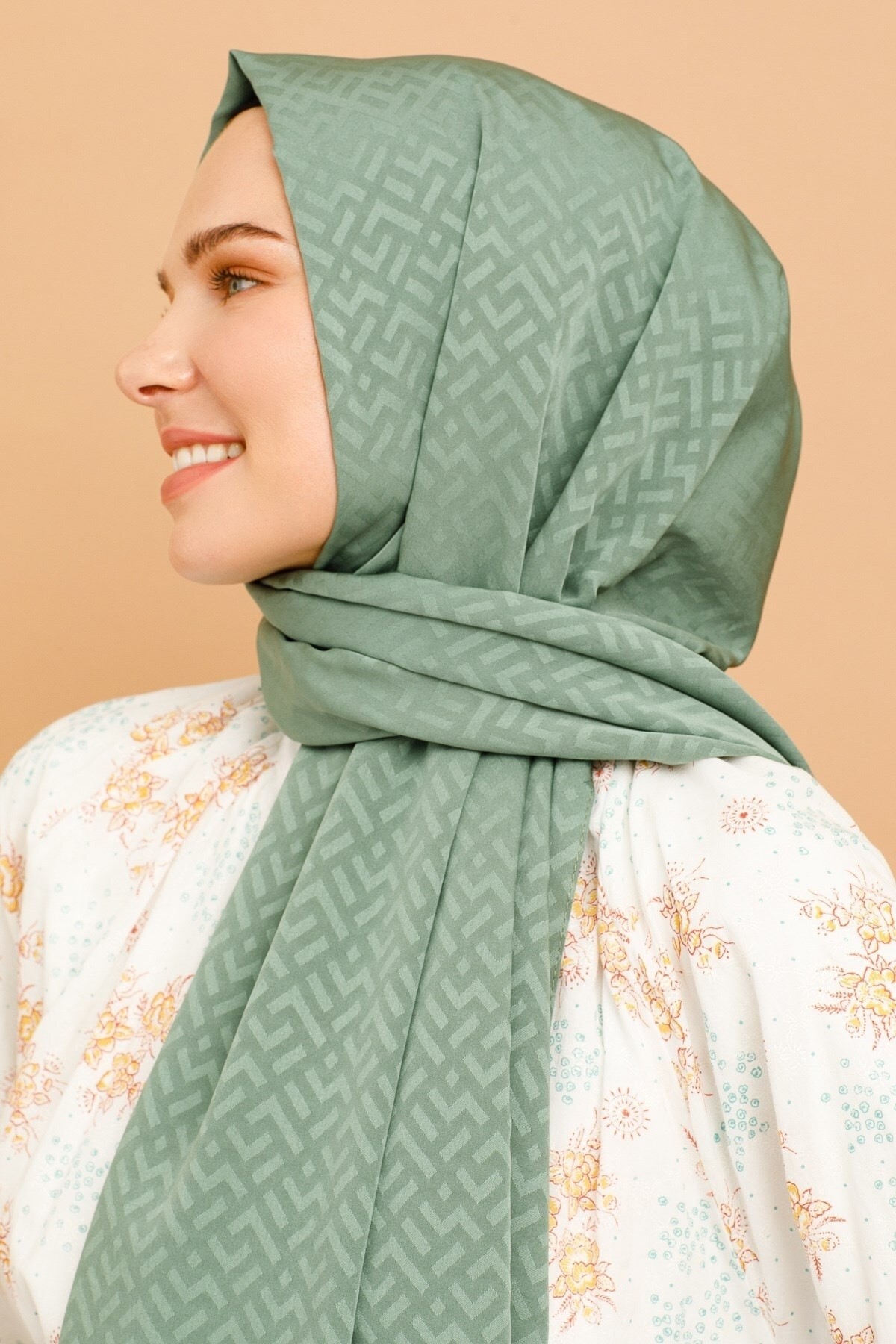 Gemustertes Seidig Jacquard Hijab