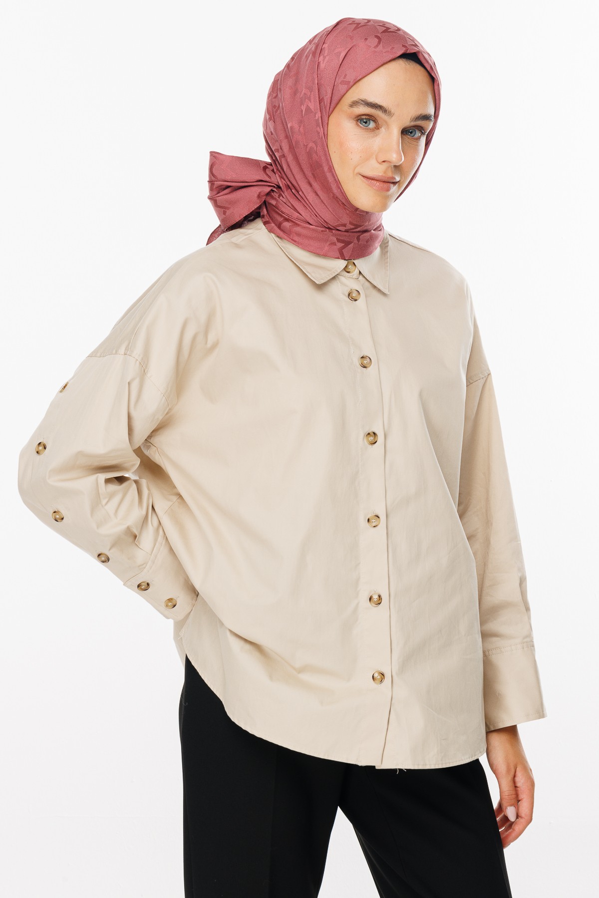 MC Pattern Jacquard Shawl - Dried Rose