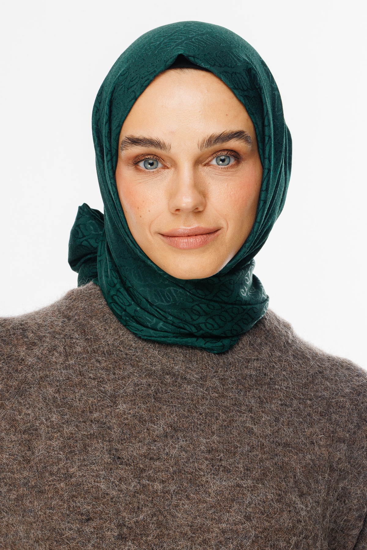 Forever Desen Parlak Jakar Şal - Zümrüt