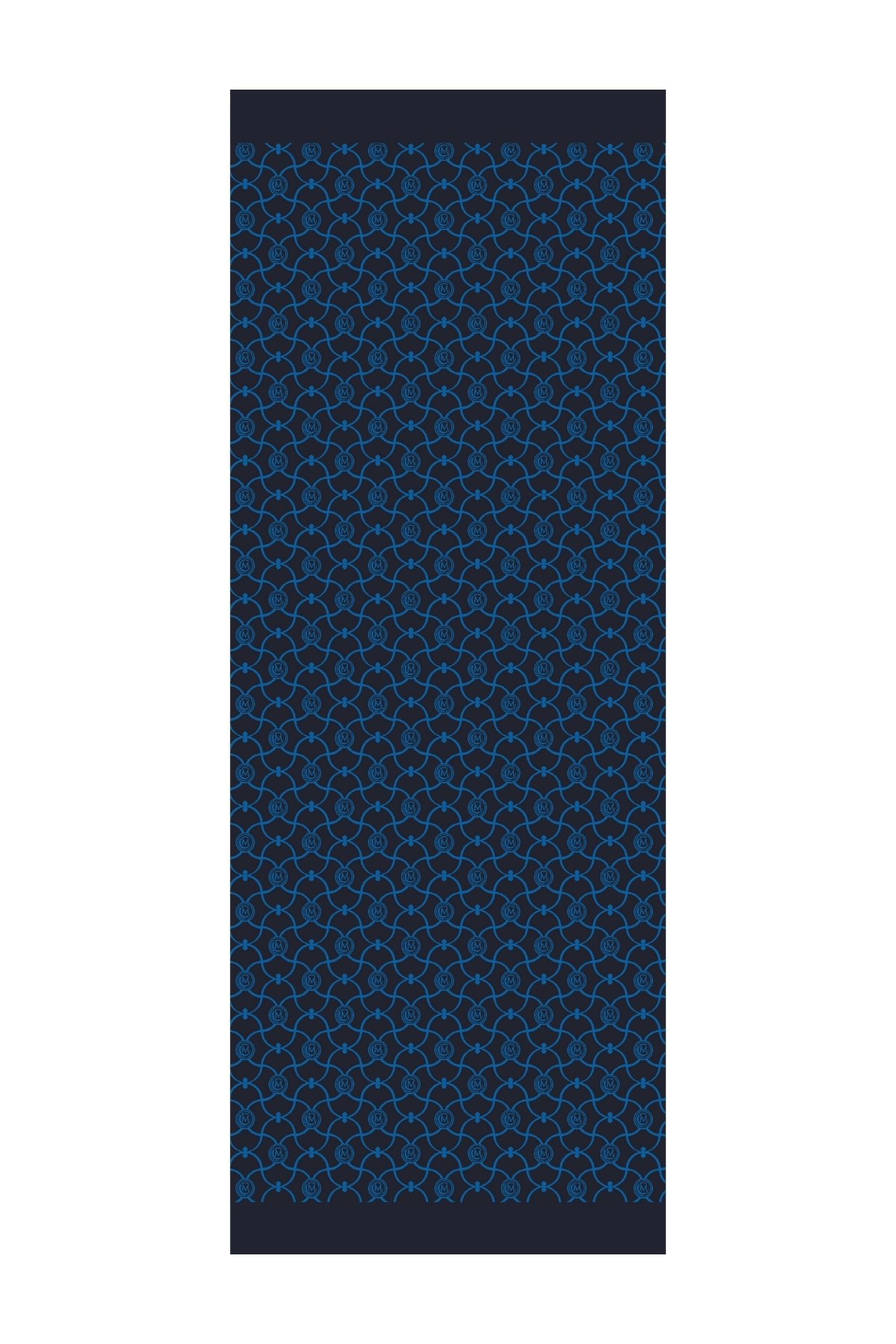 Marrakech Pattern Double-Sided Shawl - Black-Indigo