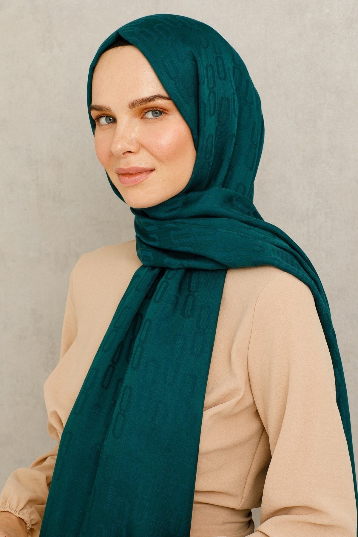 Gemustertes Baumwolle Jacquard Hijab