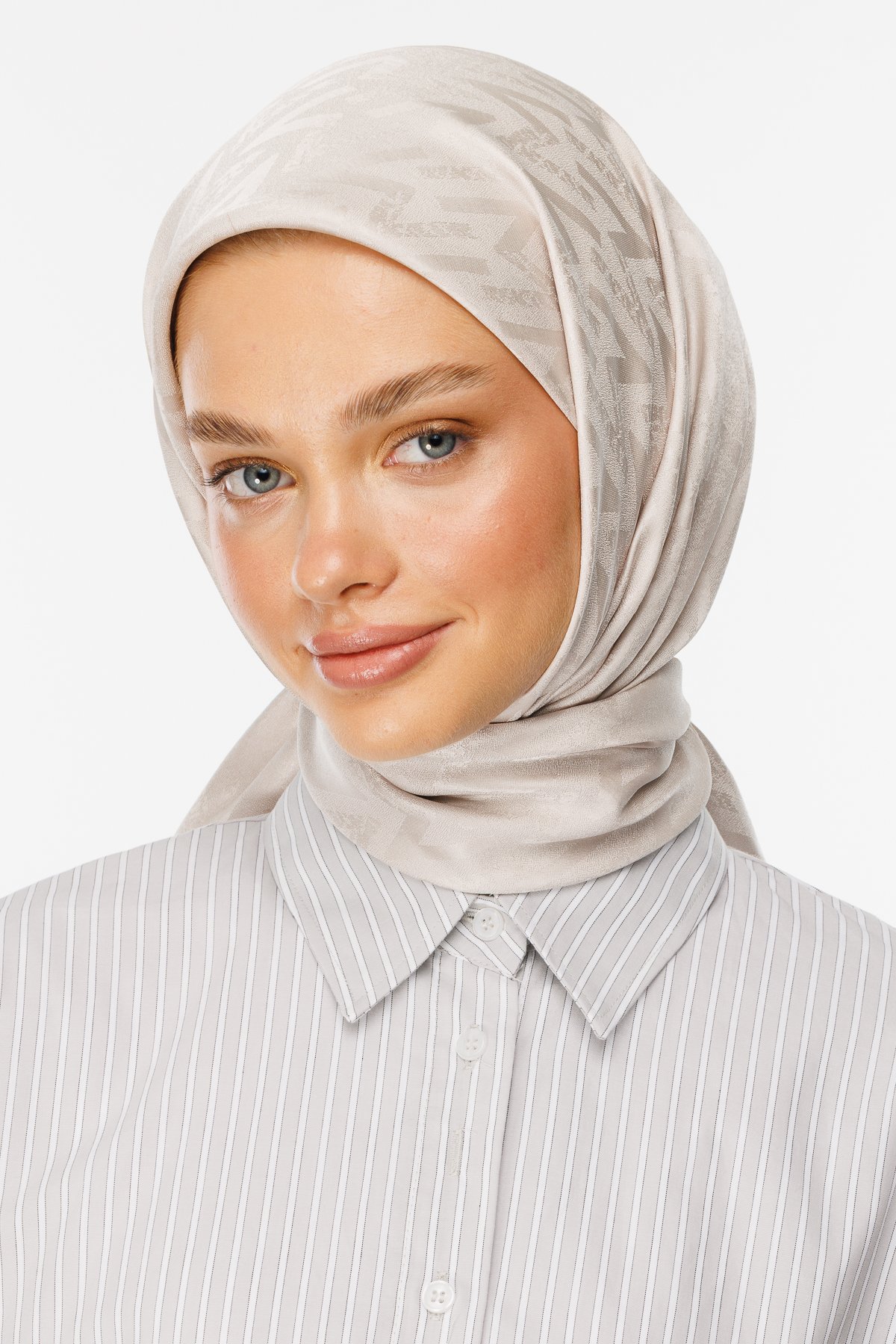 Nova Pattern Luxury Jacquard Scarf - Stone Color