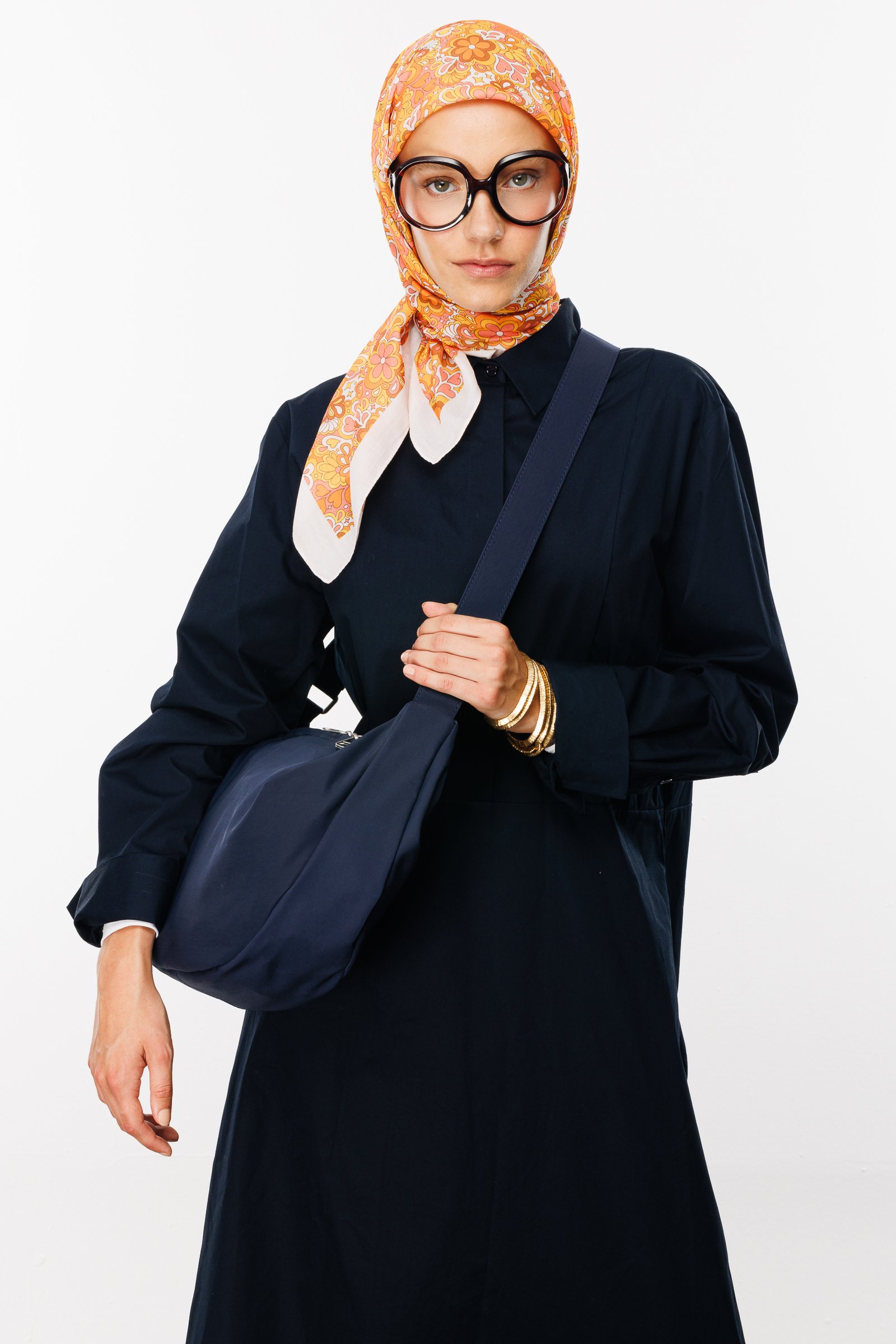 Daisy Pattern Digital Soft Scarf - Yellow