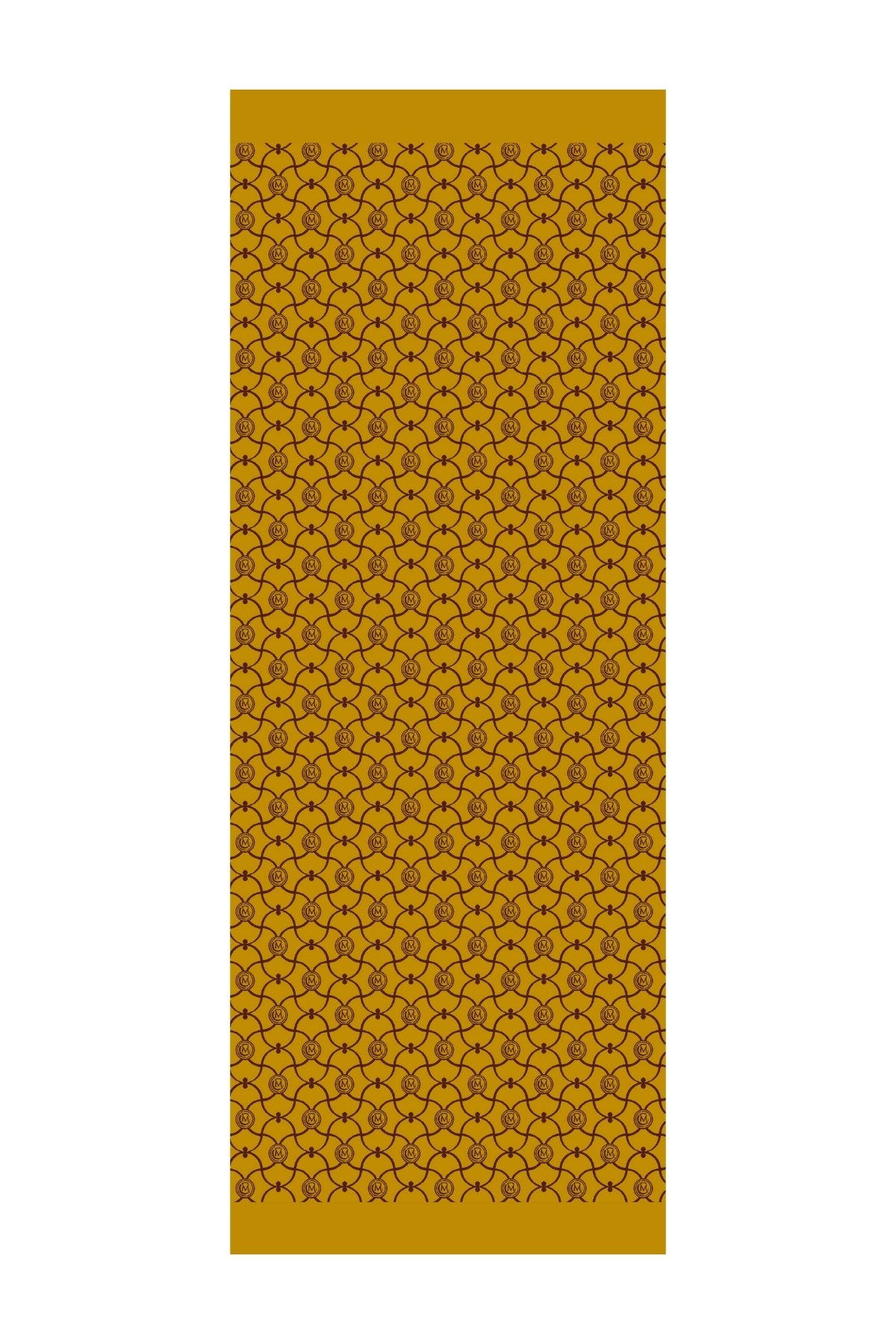 Marrakech Pattern Double-Sided Shawl - Damson-Yellow