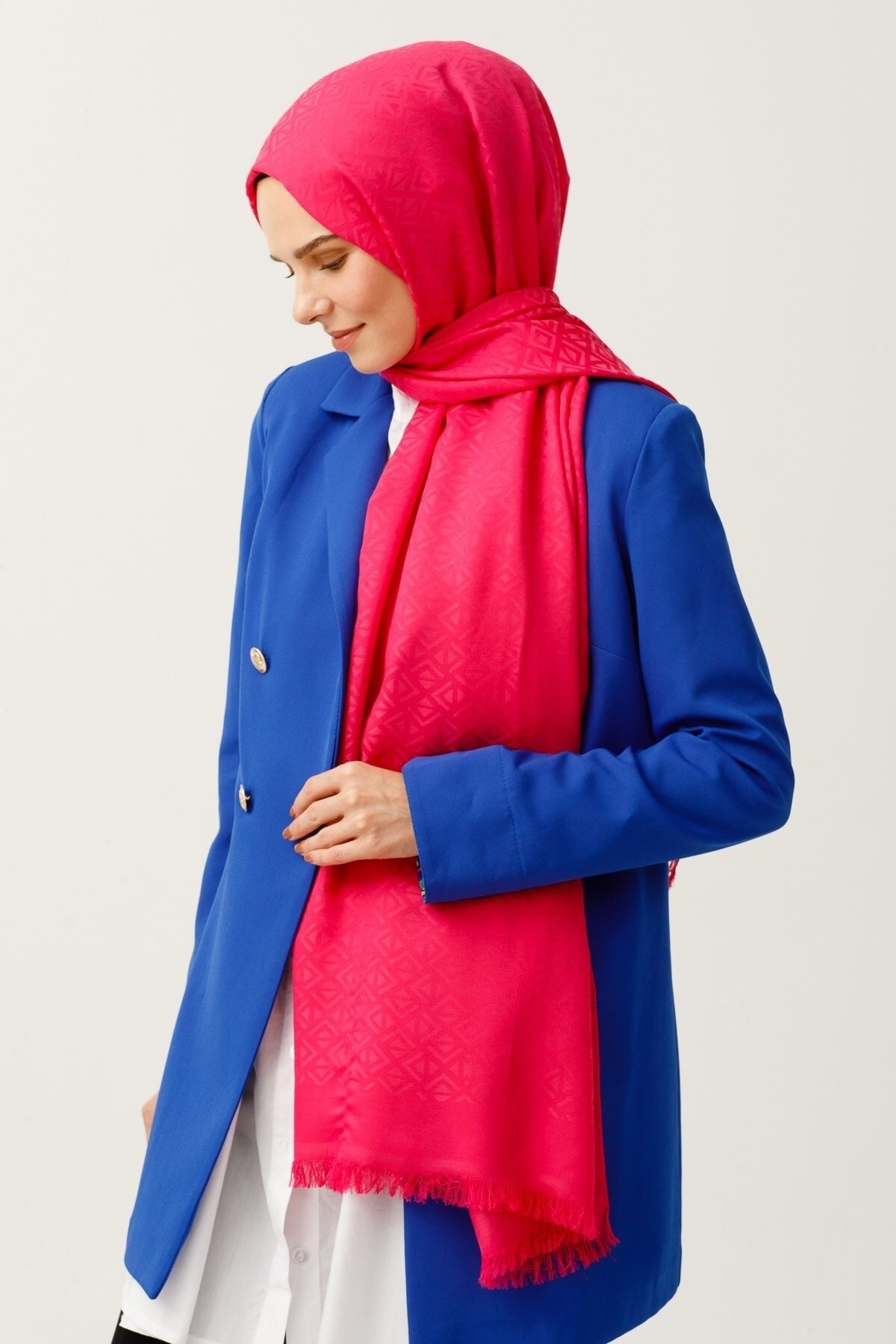 Gemustertes Baumwolle Jacquard Hijab