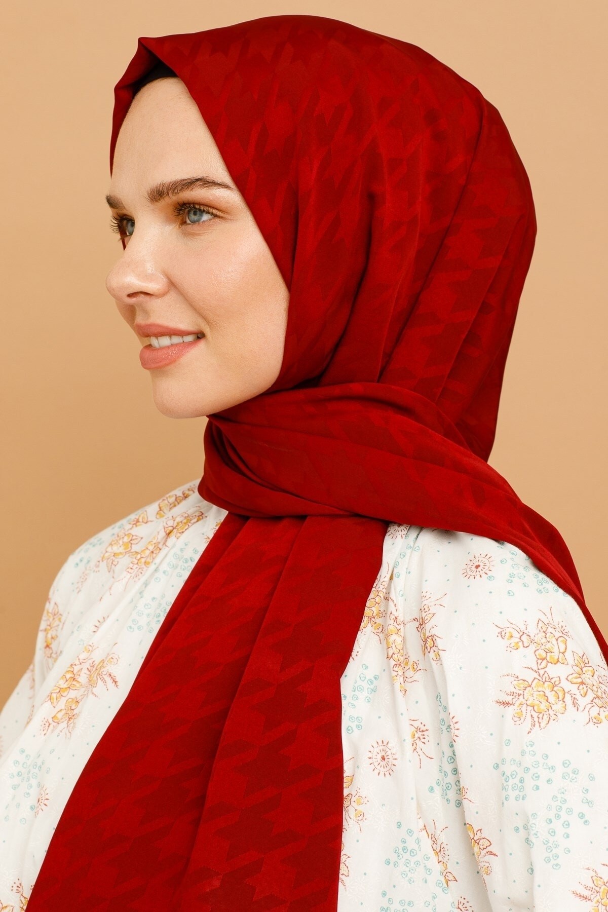 Gemustertes Seidig Jacquard Hijab