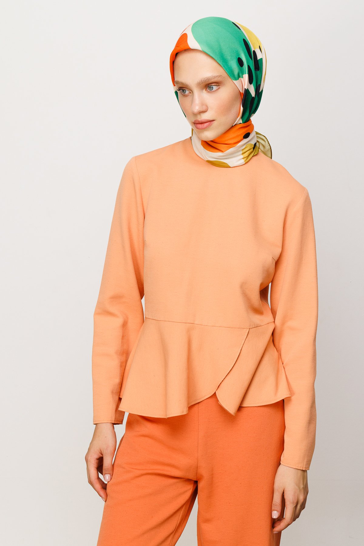 Bloom Pattern Digital Soft Scarf - Mint Green