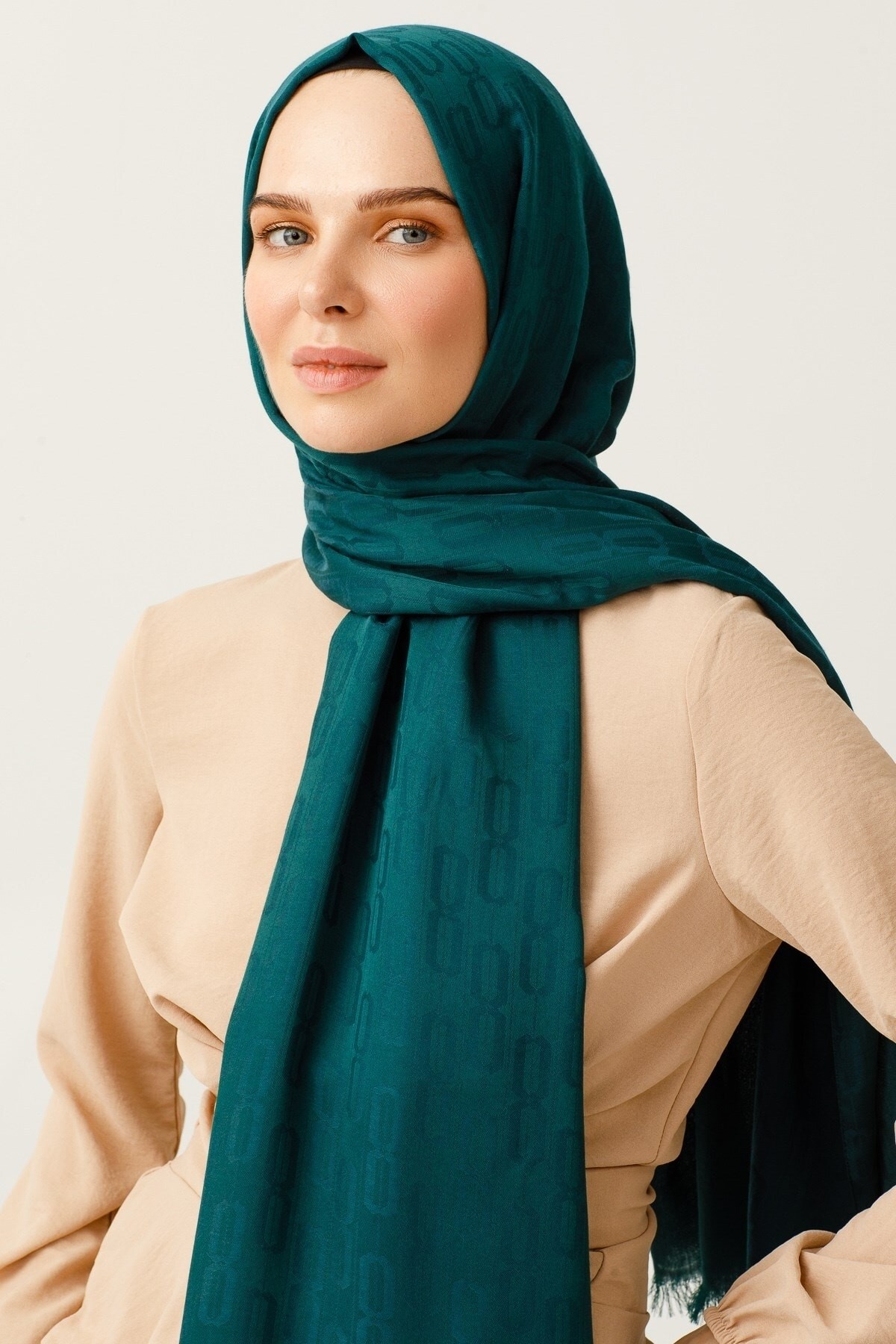 Gemustertes Baumwolle Jacquard Hijab