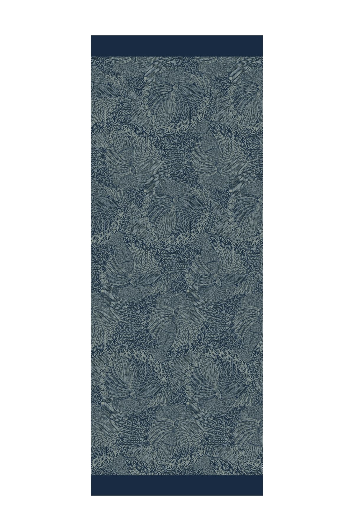 Mayra Pattern Double-Sided Shawl - Navy Blue-Aqua Green