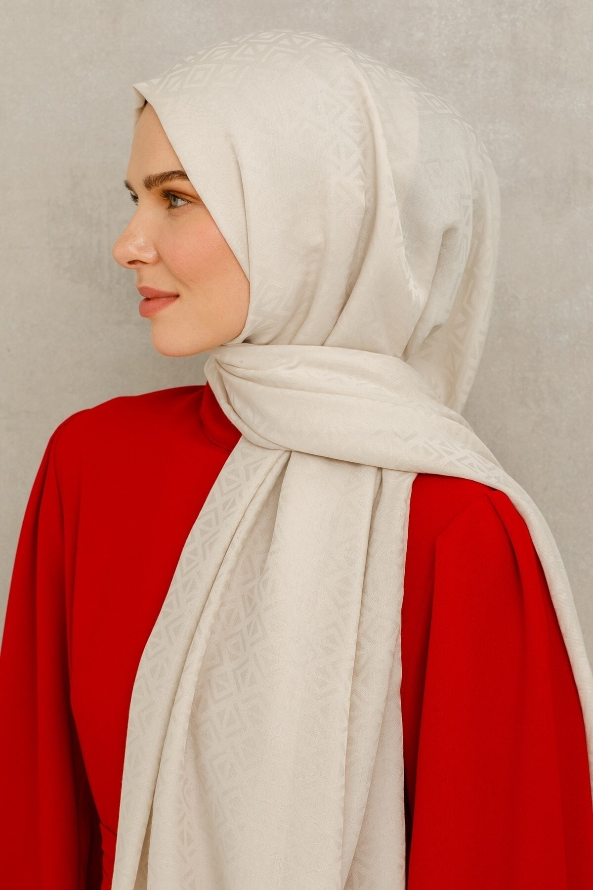 Gemustertes Baumwolle Jacquard Hijab