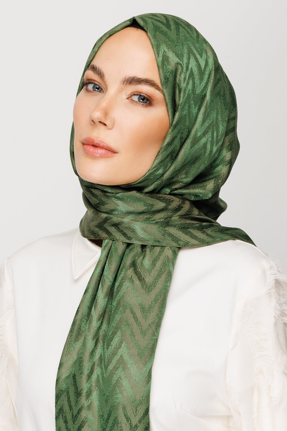 Gemustertes Glänzendes Jacquard Hijab