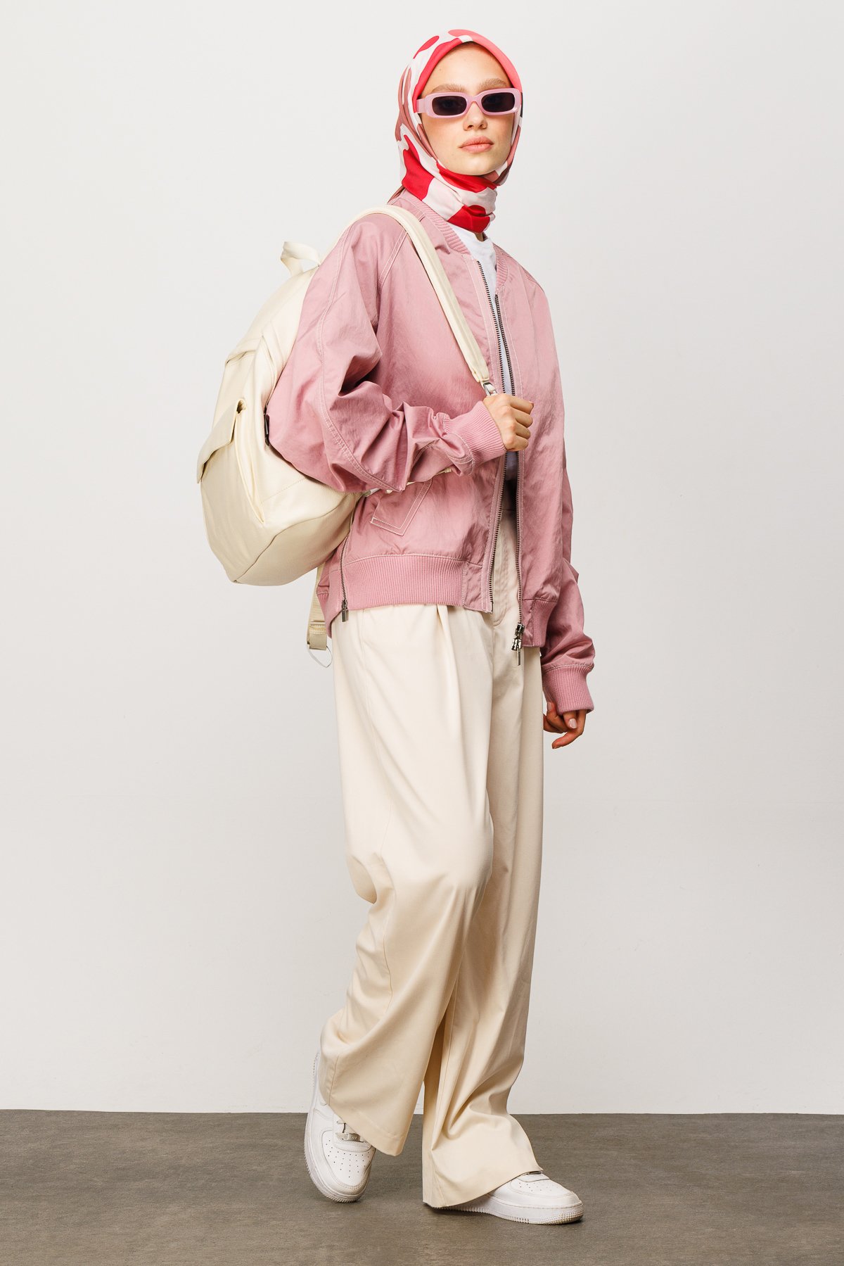 Bloom Pattern Digital Soft Scarf - Powder