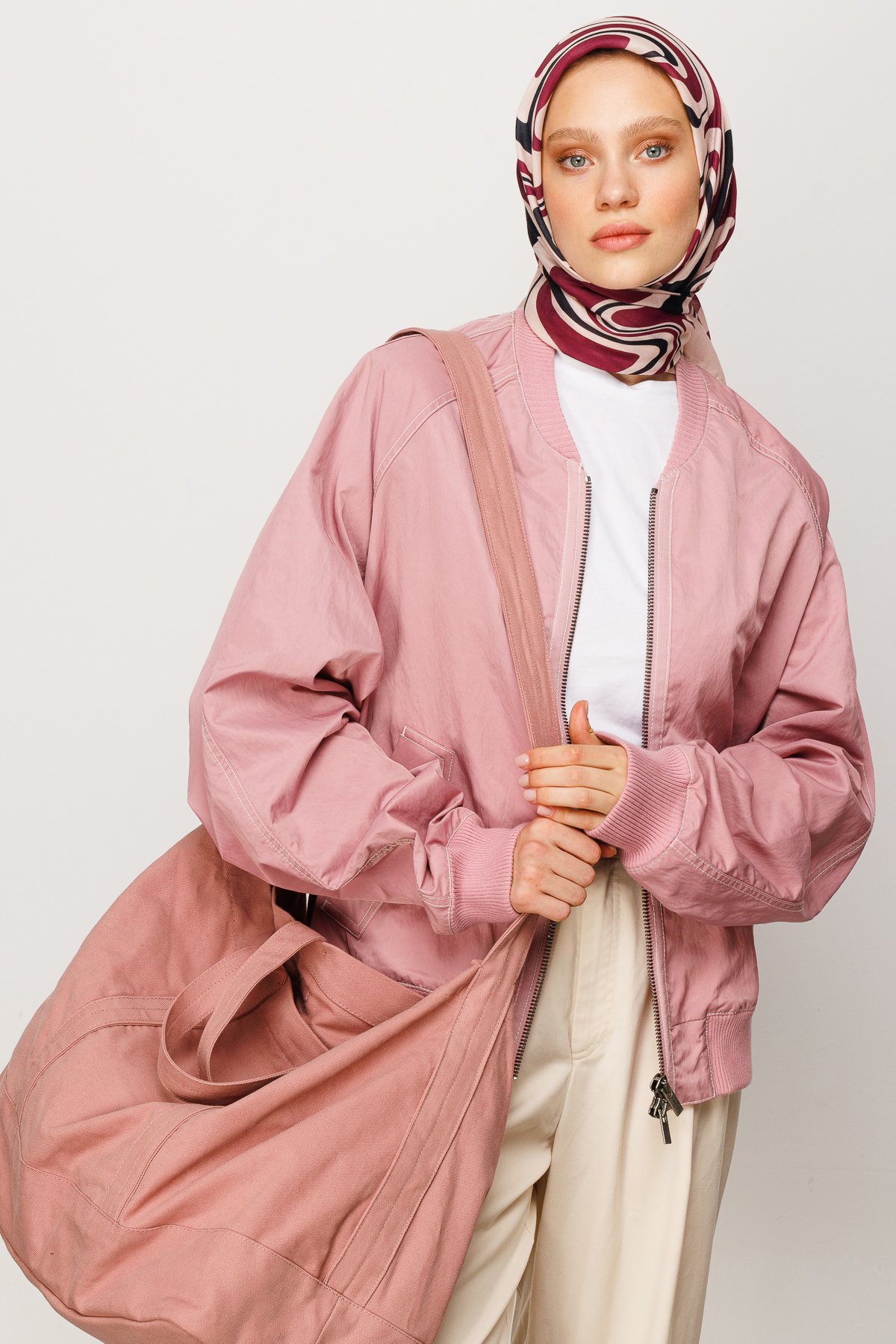 Mira Desen Dijital Soft Eşarp - Magenta